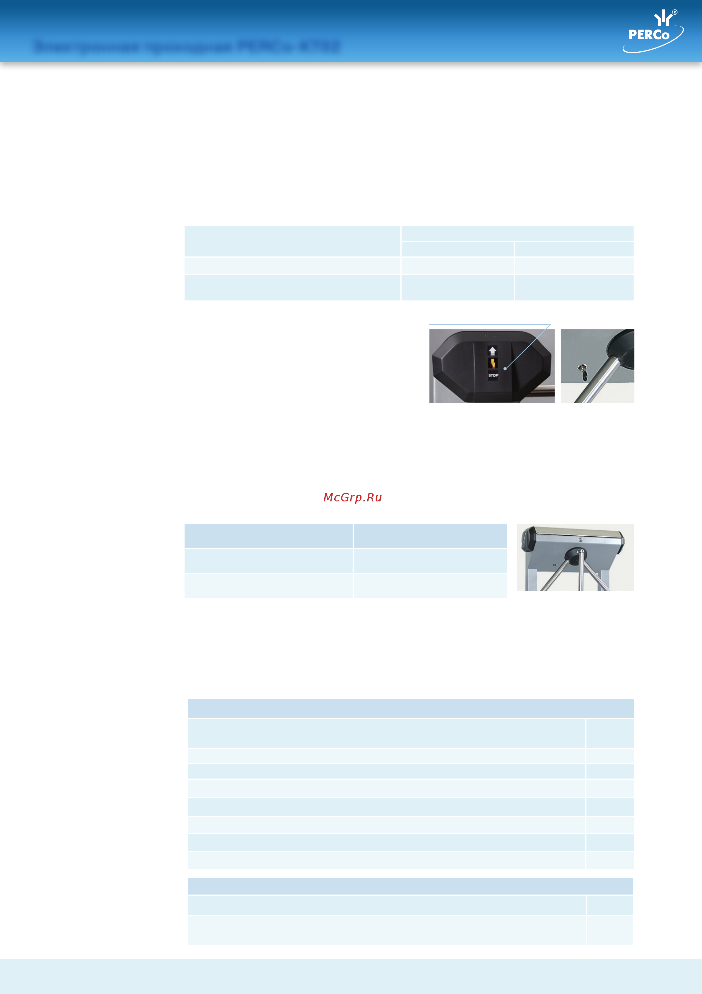 PERCo PERCo-KT02.3 [2/6] Встроенную индикацию разрешения за прета прохода режимов работы