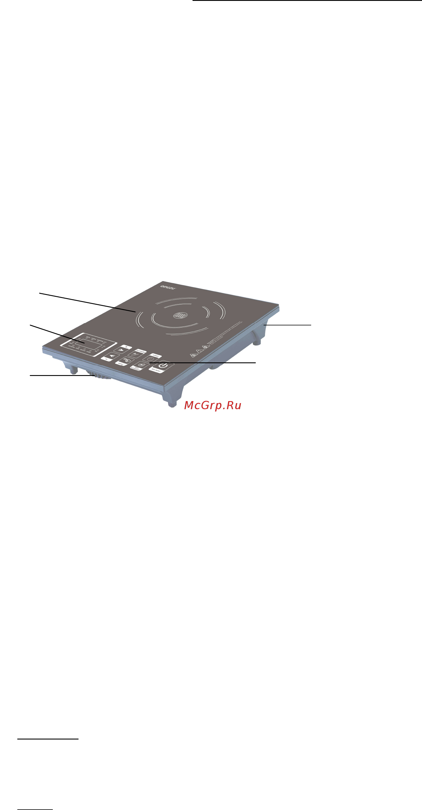 Ginzzu HCI-131 [3/6] Описание индукционной плитки