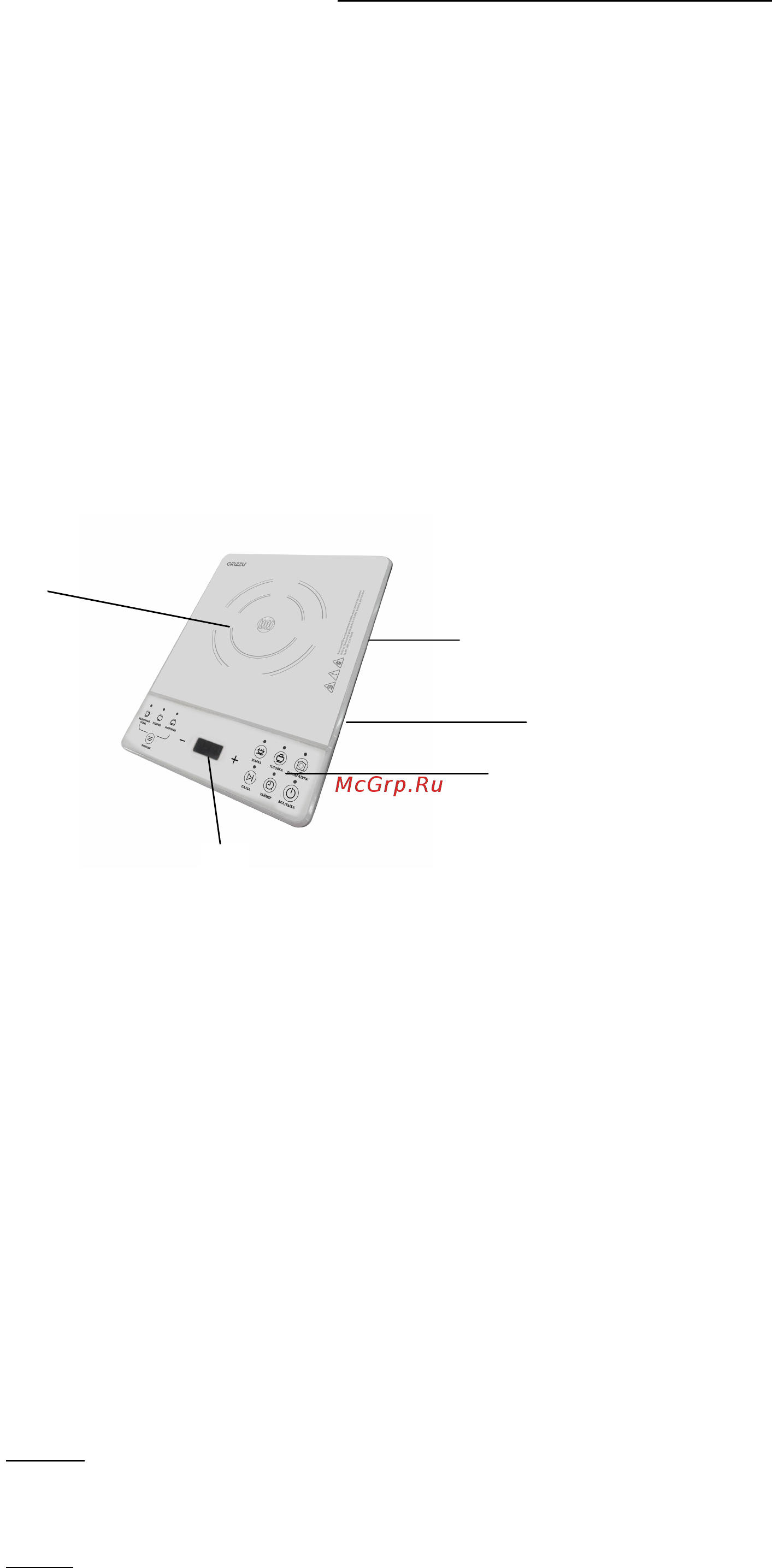Ginzzu HCI-163 [3/6] Описание индукционной плитки
