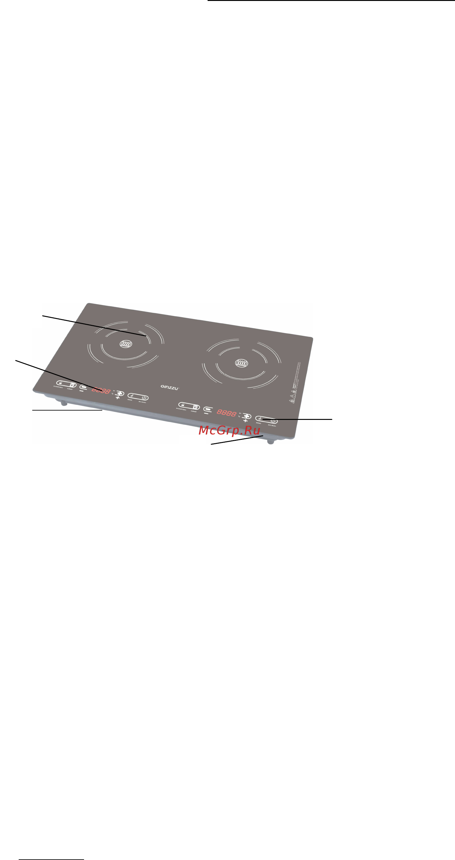 Ginzzu HCI-243 [3/6] Описание индукционной плитки