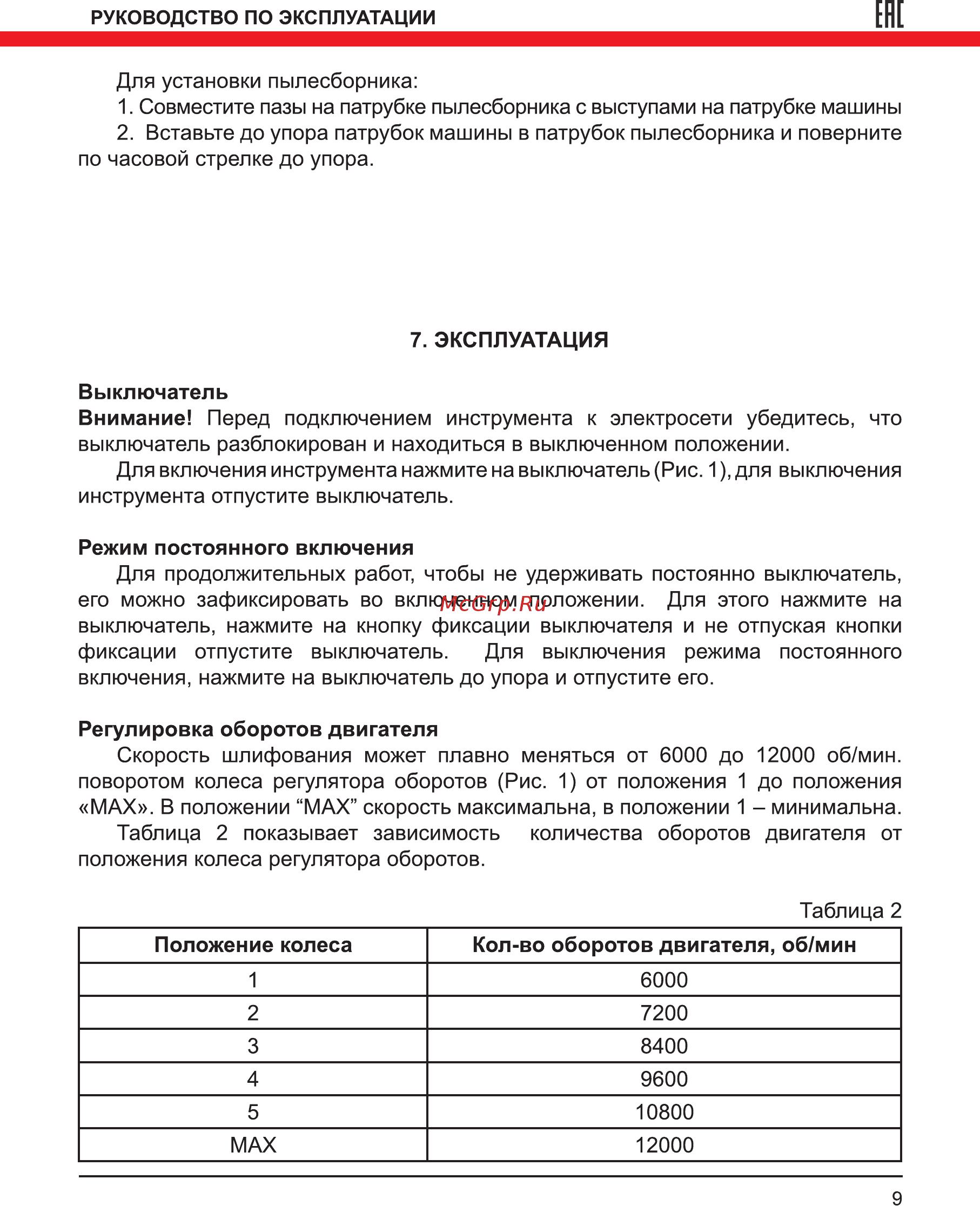 Elitech 0423Э [9/16] Ене