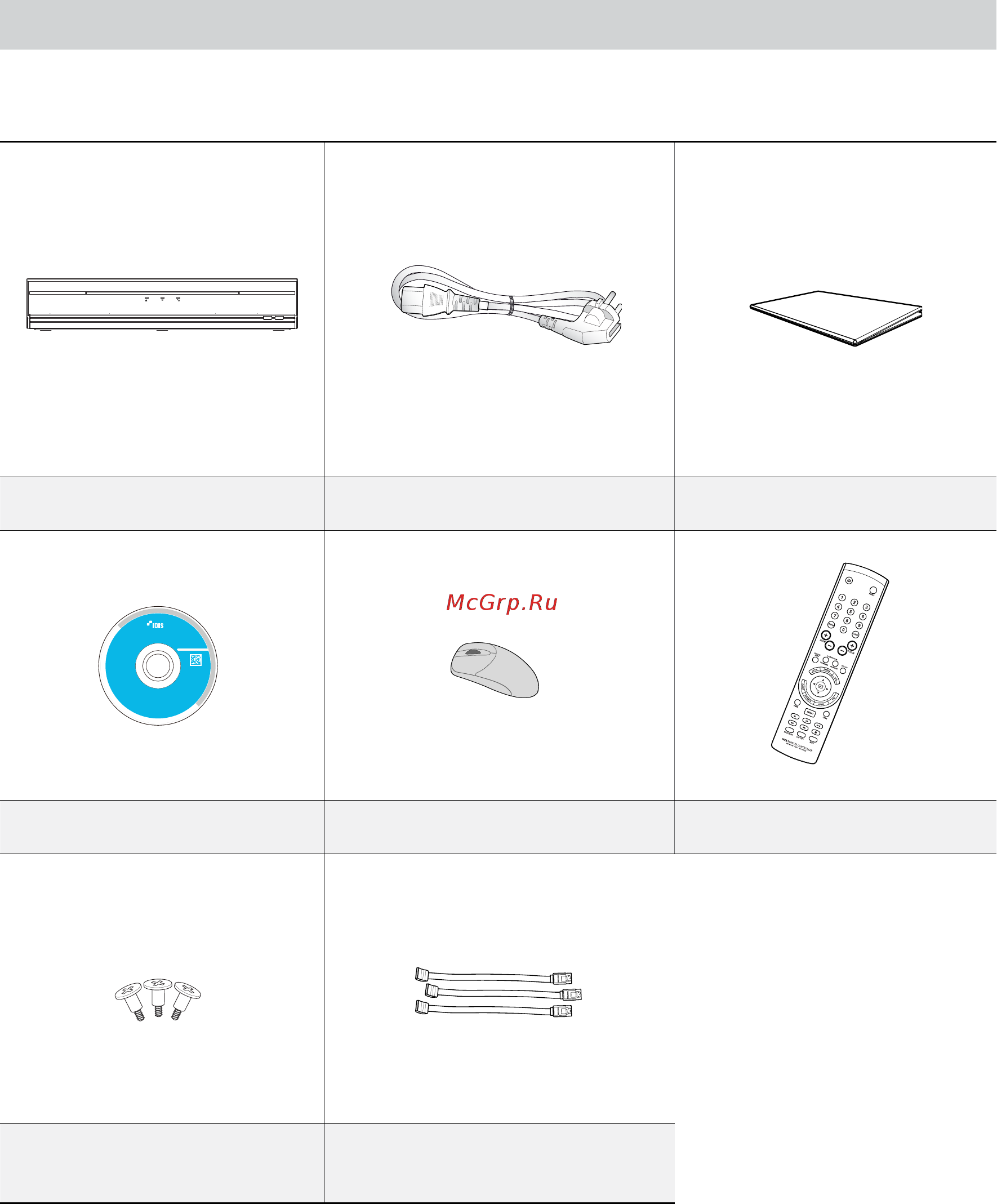 IDIS DR-3108P [9/28] Accessories