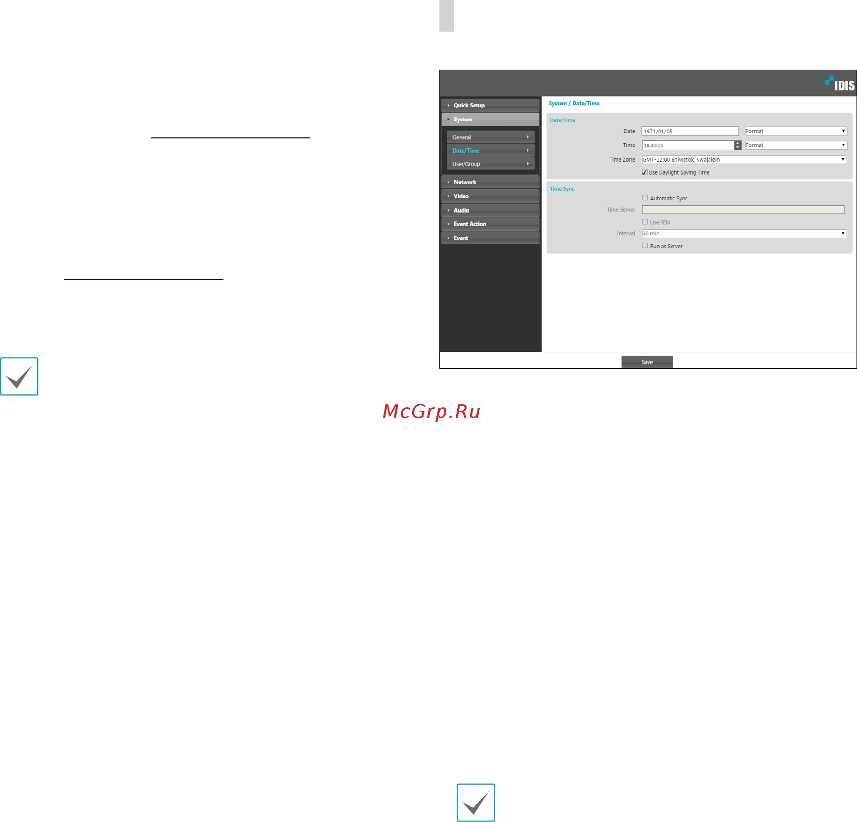 IDIS DC-B3303X [10/50] Date time
