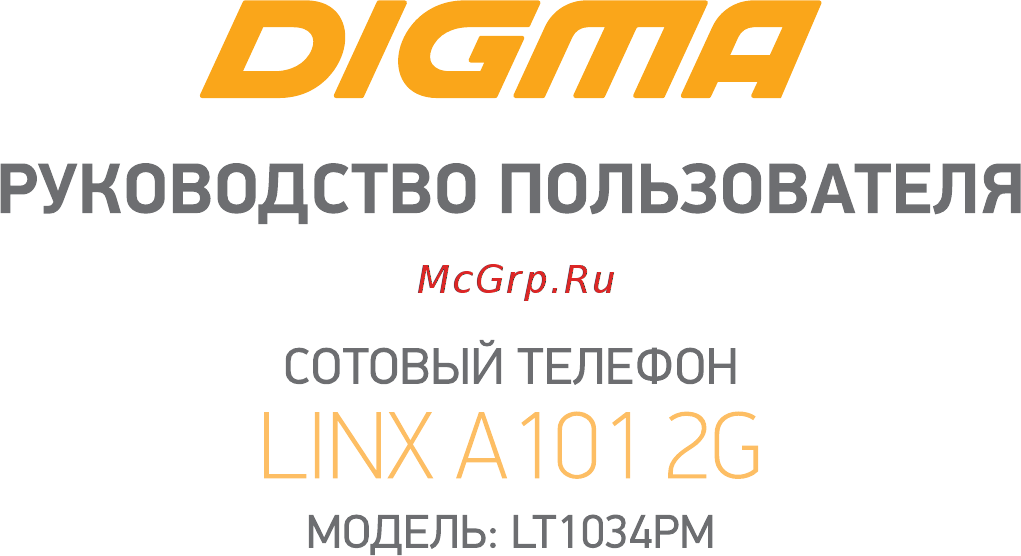 Digma Linx A101 2G Черный Руководство пользователя онлайн