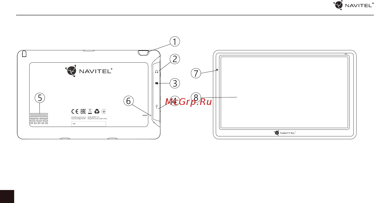 Navitel E700 [204/235] Vonkajší vzhľad