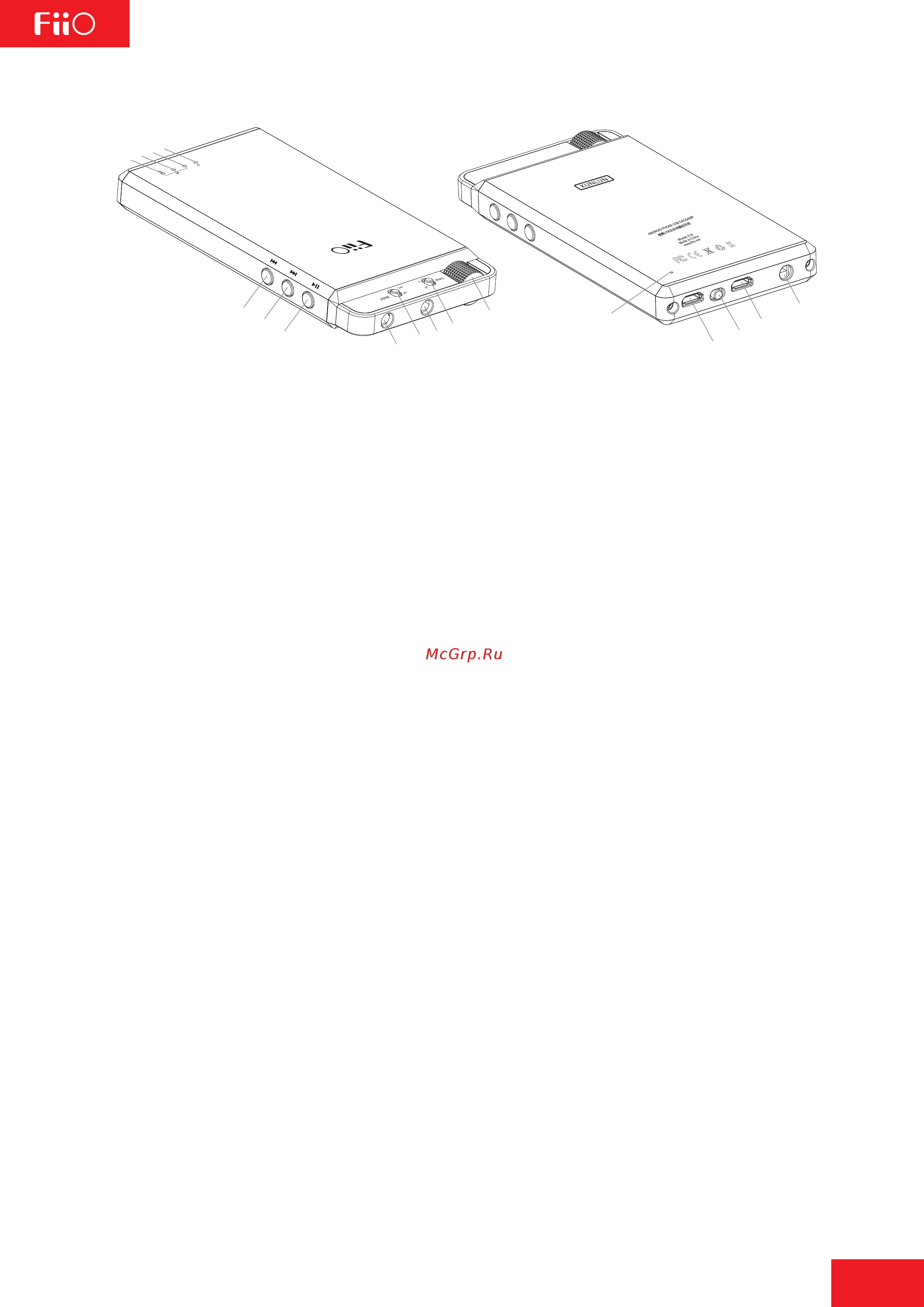 Fiio kunlun-e18 черный со встроенным внешним аккумулятором на 3500 мач [3/8] Introduction to buttons and ports