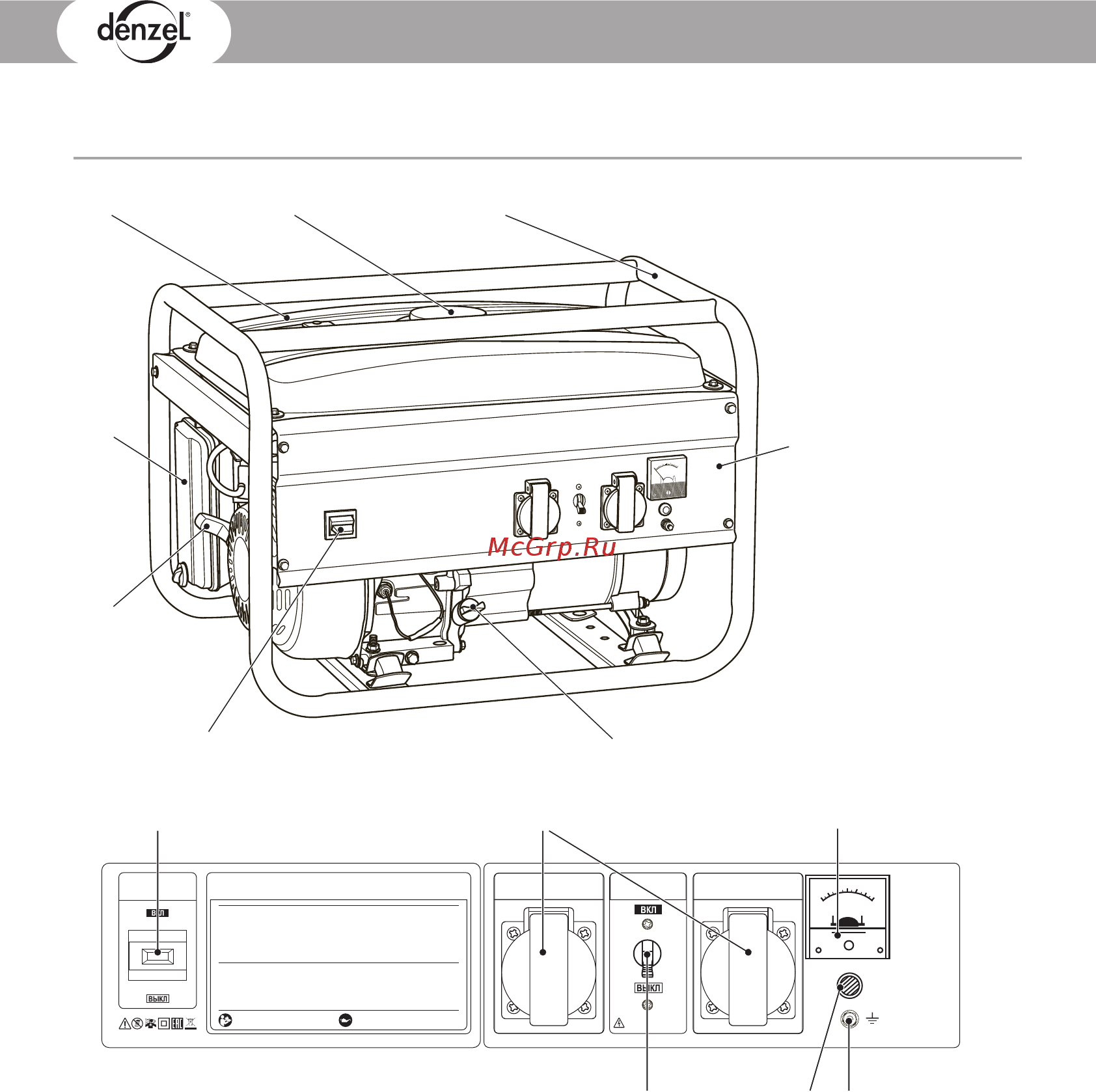 Denzel GE 4500E (94683) [8/24] Устройство изделия 94681 ge 2500 94682 ge 4000