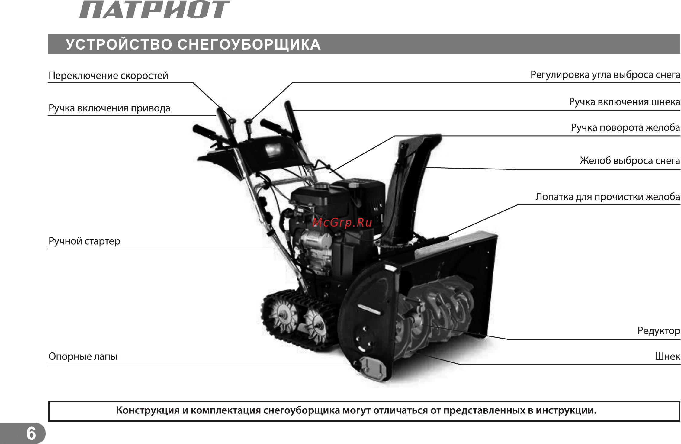 Patriot СИБИРЬ 85ЕТ [5/24] Устройство снегоуборщика