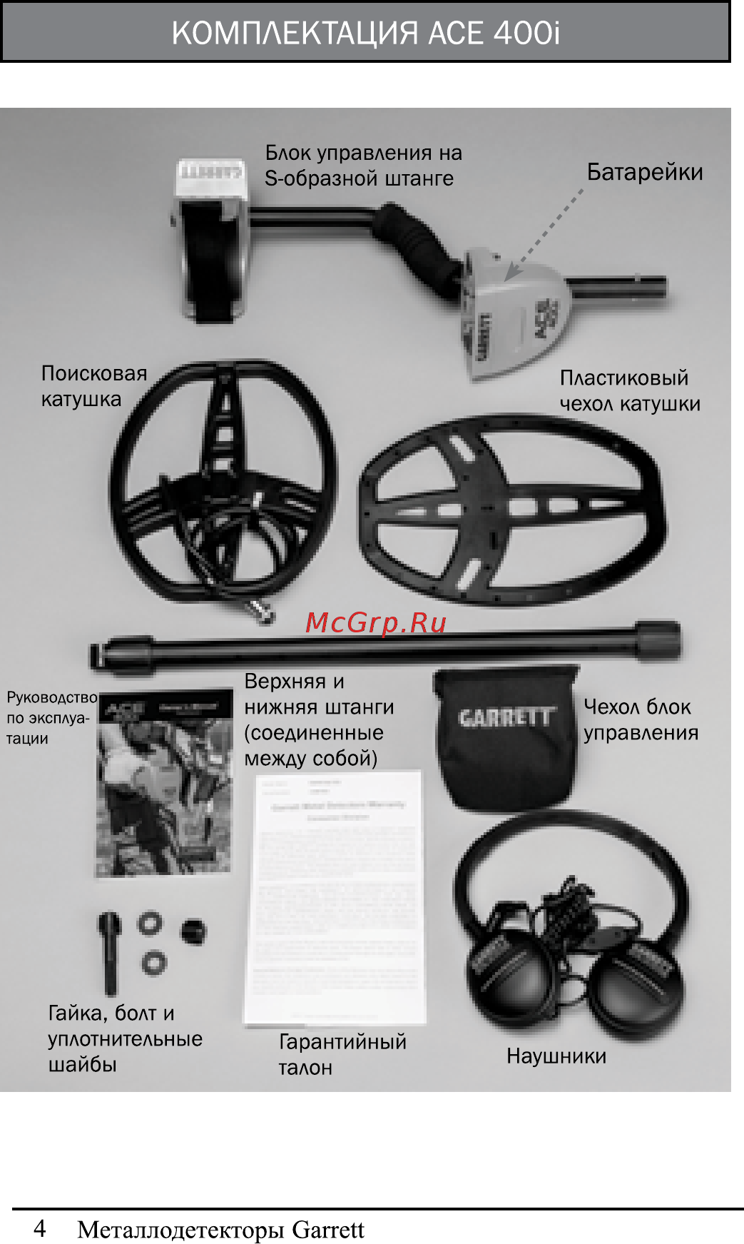 Garrett ACE 400i Инструкция по эксплуатации онлайн [5/30] 225126