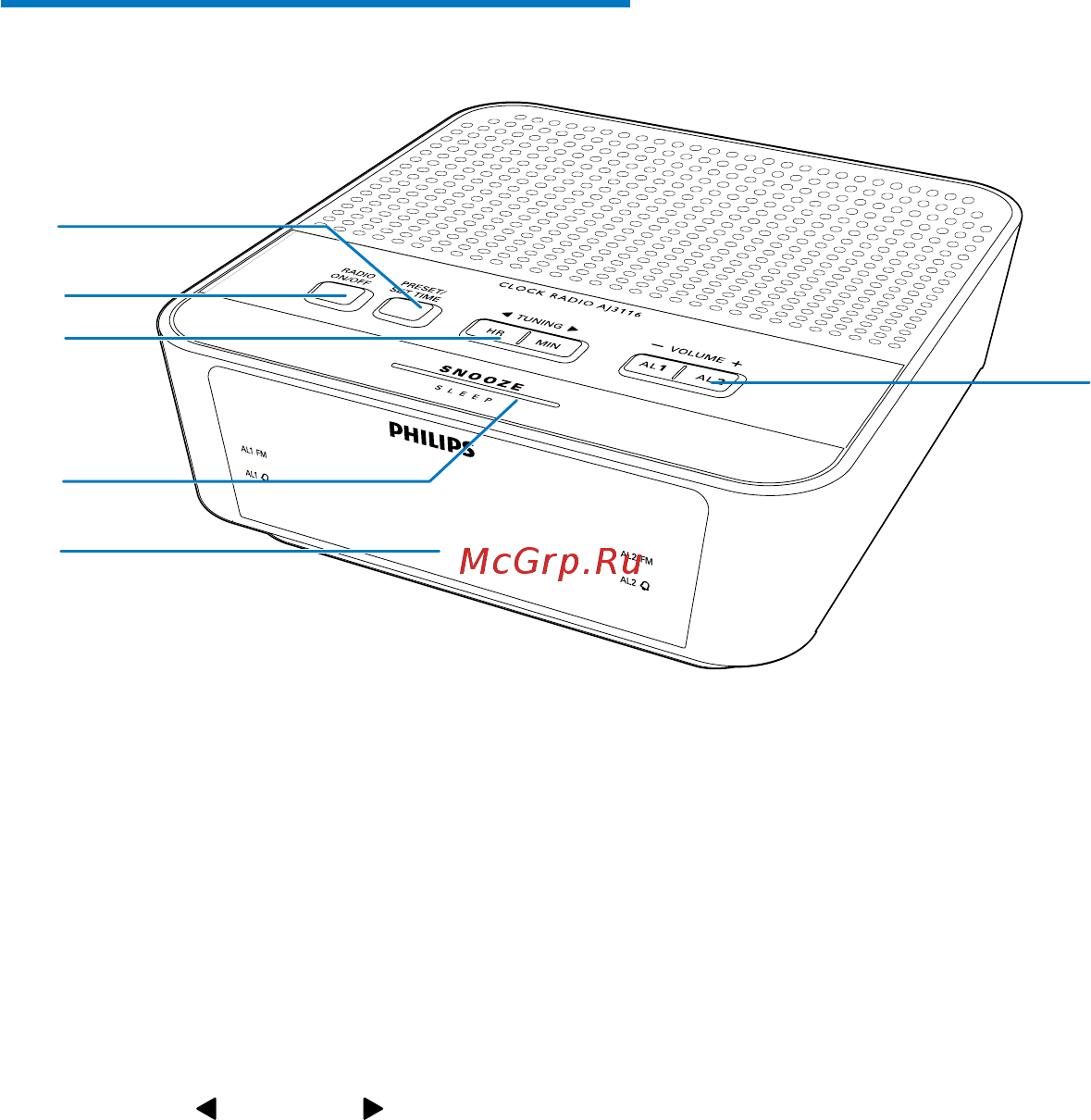 Philips AJ3116/12 [7/16] Описание радиочасов