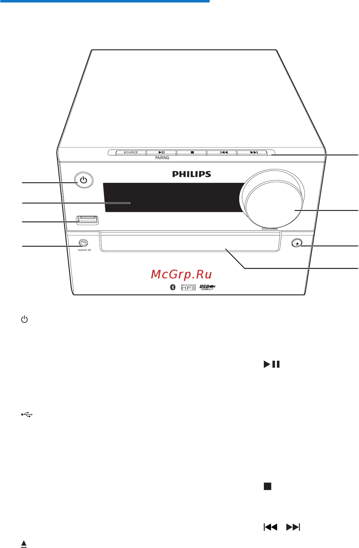 Philips BTM2325/12 [8/26] Описание основного устройства