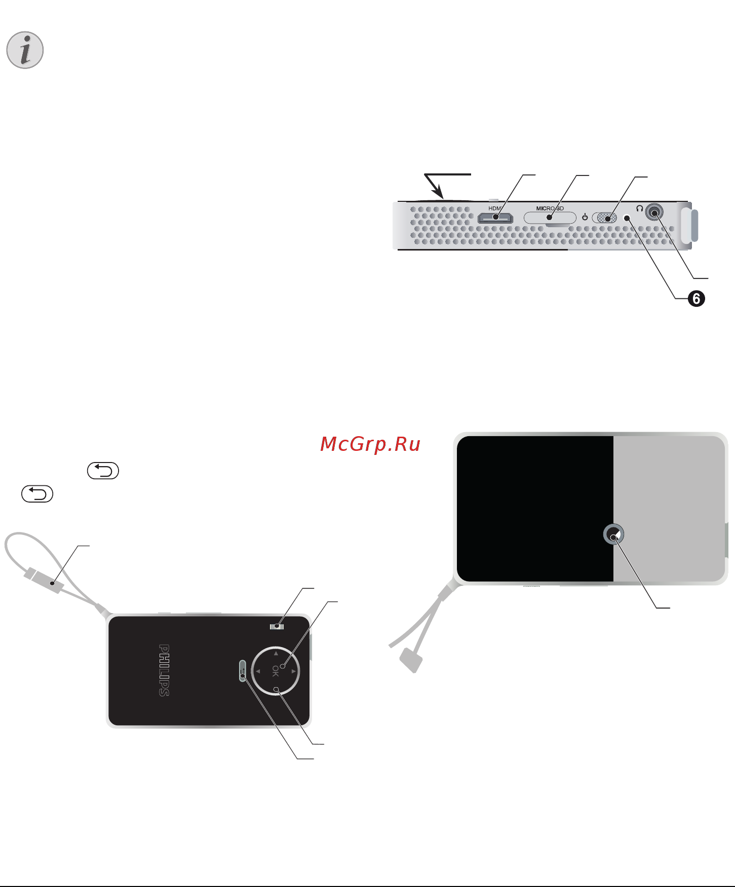 Philips PPX4350W/INT [6/27] Верхняя сторона аппарата