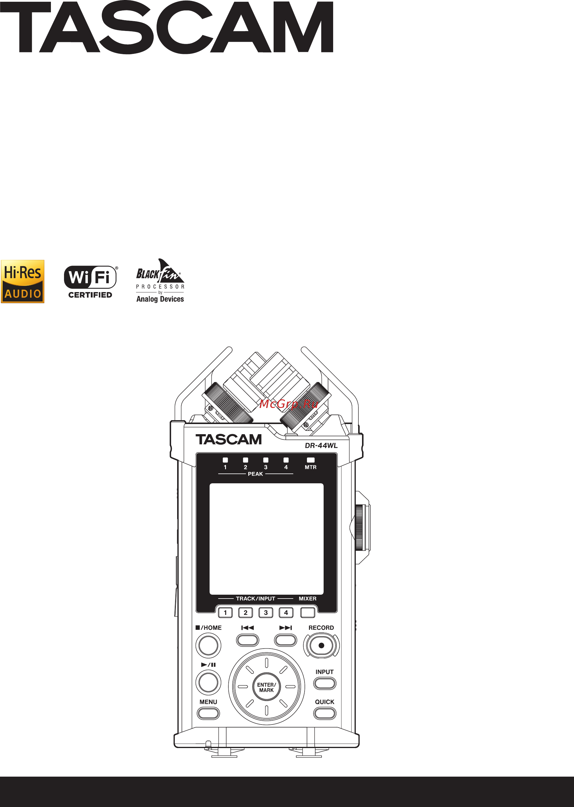 Tascam DR-44WL Инструкция по эксплуатации онлайн