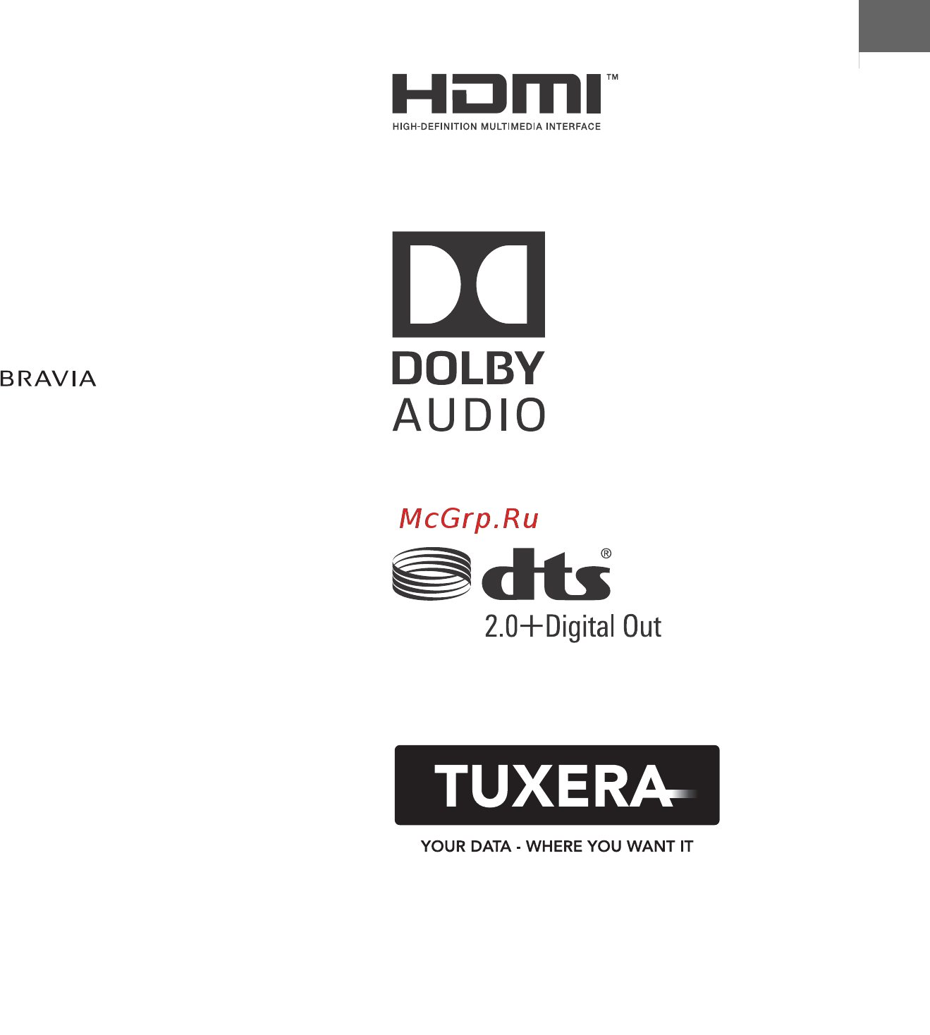 Sony KDL-32RD303 [31/64] Информация о торговых марках
