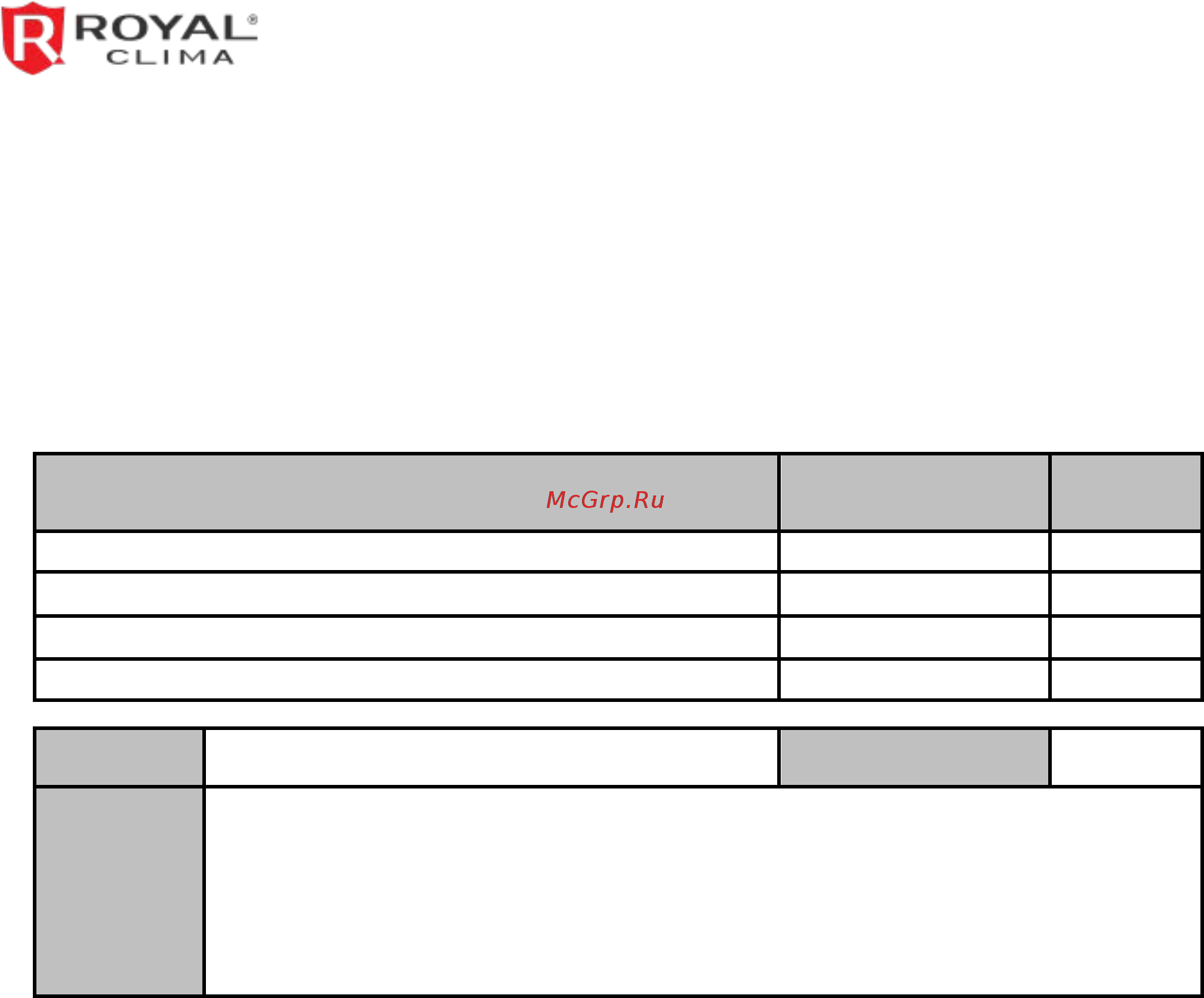 Royal Clima PICCOLO REP 28 Инструкция по эксплуатации онлайн [17/23] 226342