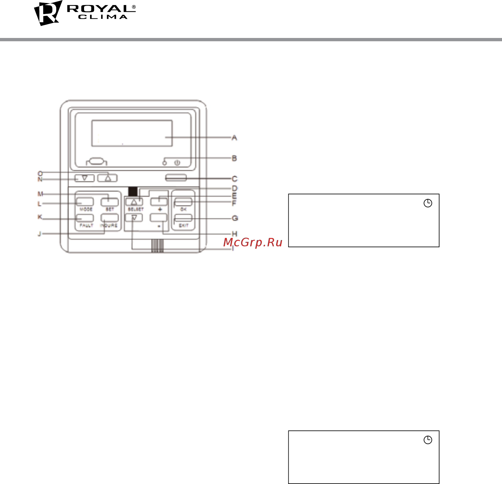 Royal Clima MACS-O-M140Н [10/32] Пульт управления