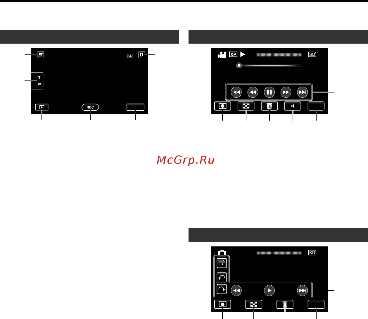 JVC GZ-HM446 BEU [6/116] Namen van knoppen en functies op het lcd scherm