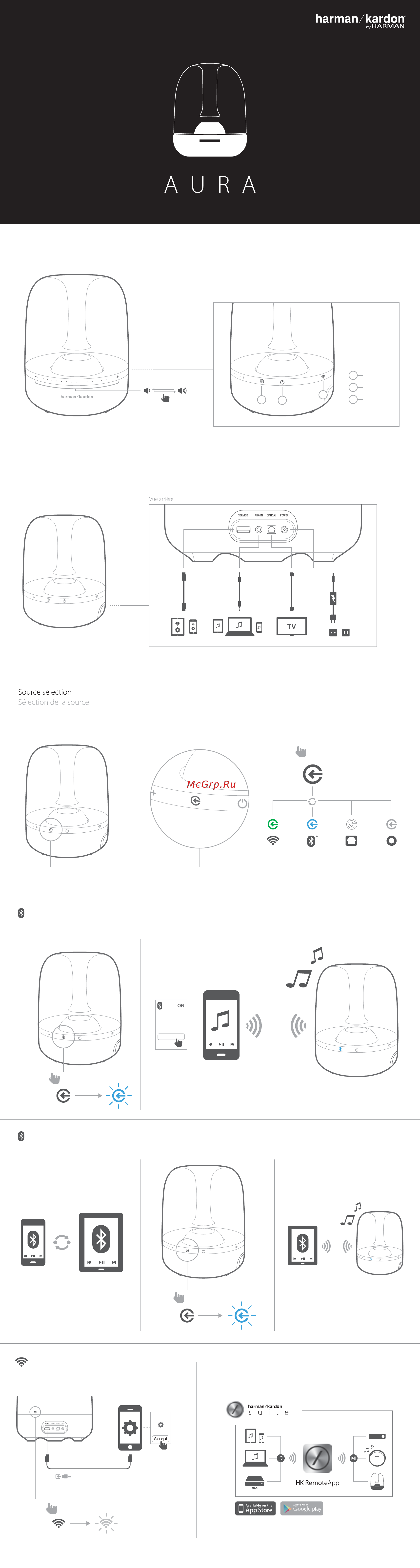 Harman/Kardon Aura White (HKAURAAPWHTEU) Инструкция по эксплуатации онлайн