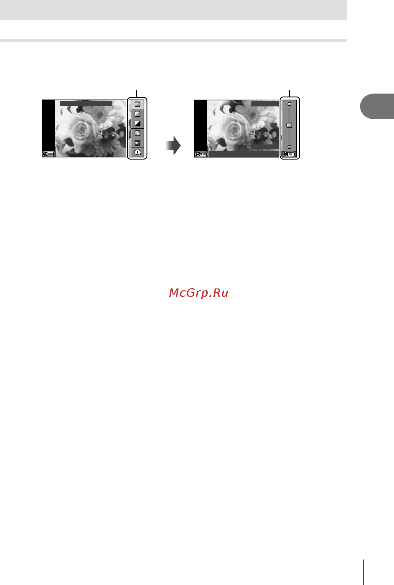 Olympus Pen E-PL6 14-42 Kit White [31/134] Использование параметров съемки
