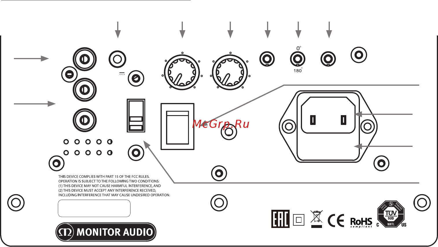 Monitor Audio Bronze W10 White Ash [3/9] Вход lfe разъём rca