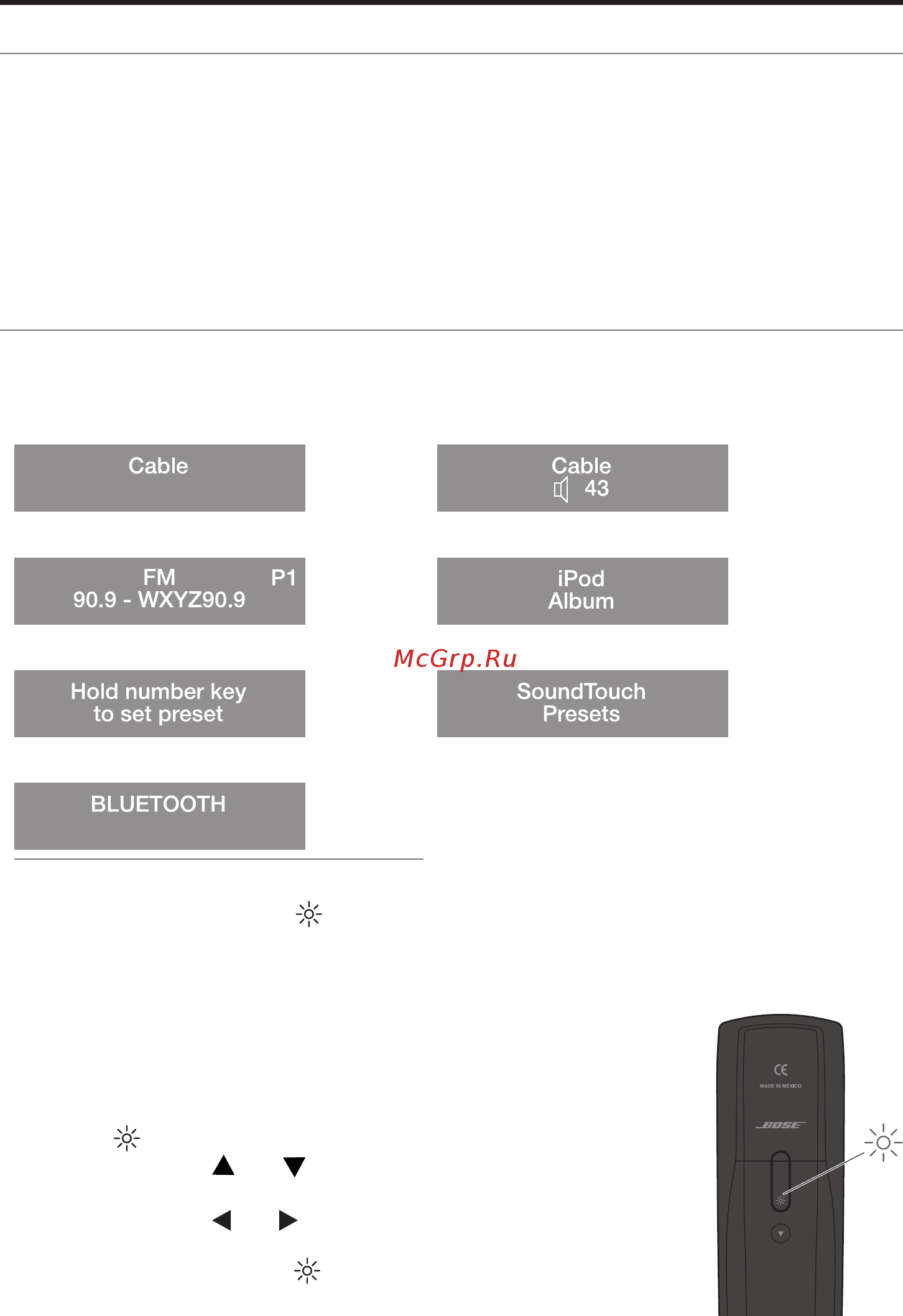 Bose Lifestyle SoundTouch 525 White [8/34] Кнопка подсветки пульта