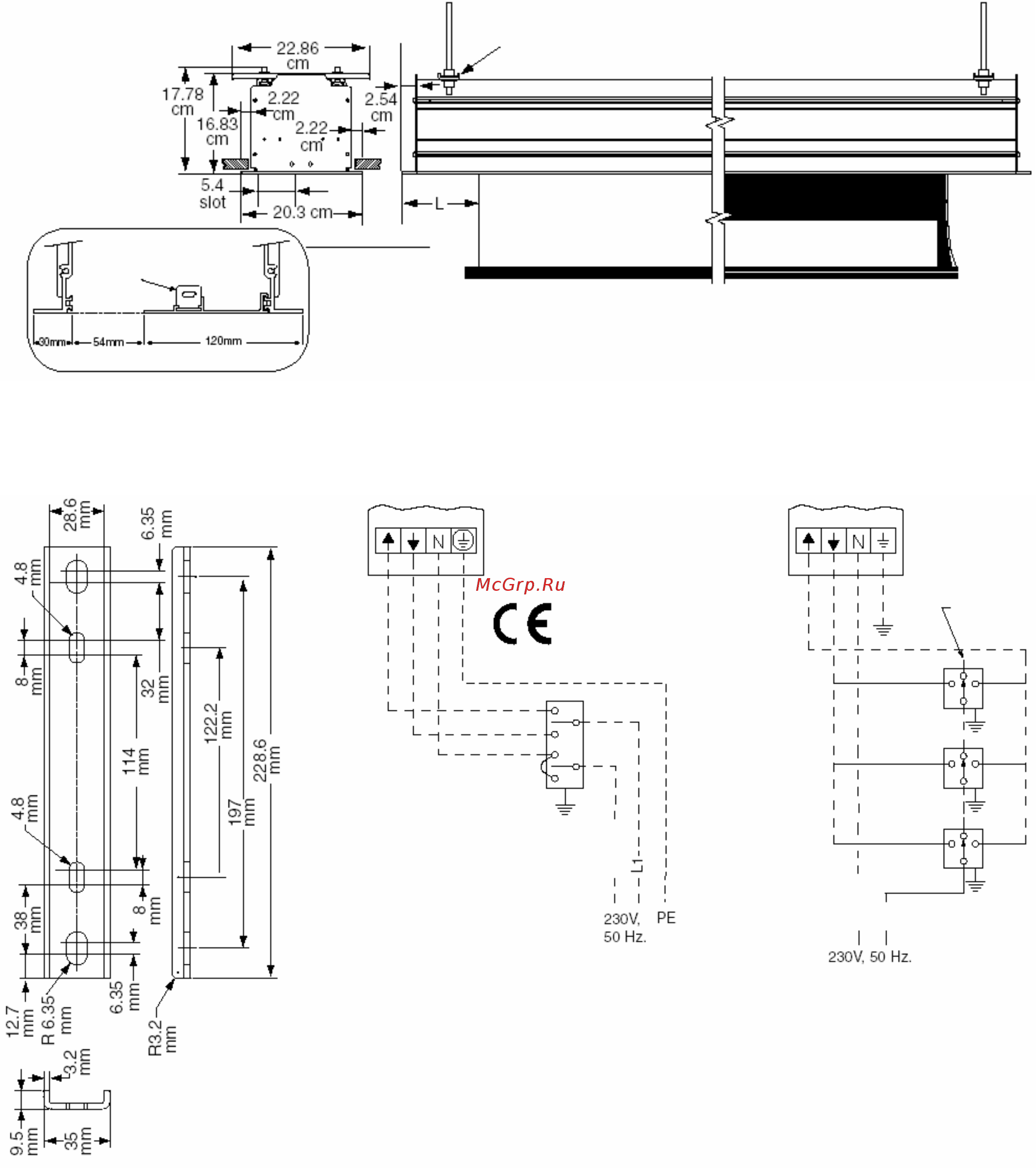 Draper Access FIT/V HDTV 9:16 147*264 XT1000V (701296) [3/4] Размеры корпуса