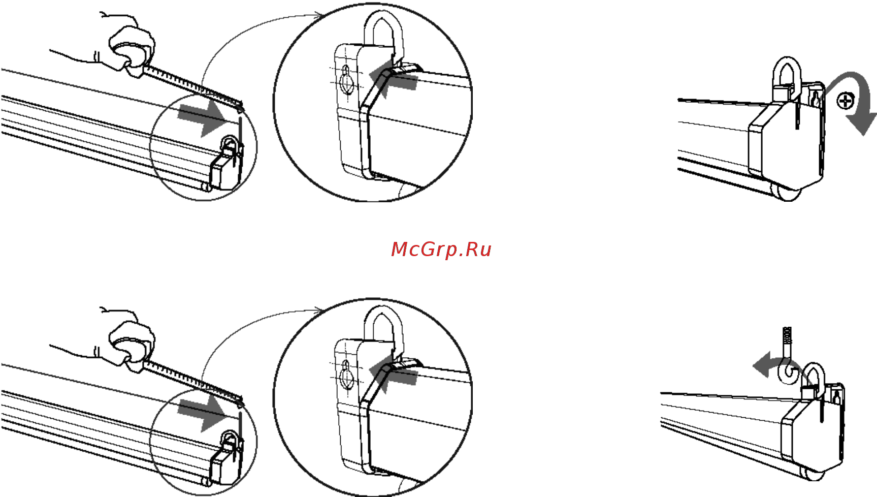 Viewscreen Scroll 1:1 200*200 MW (WSC-1103) [2/3] Монтаж экрана