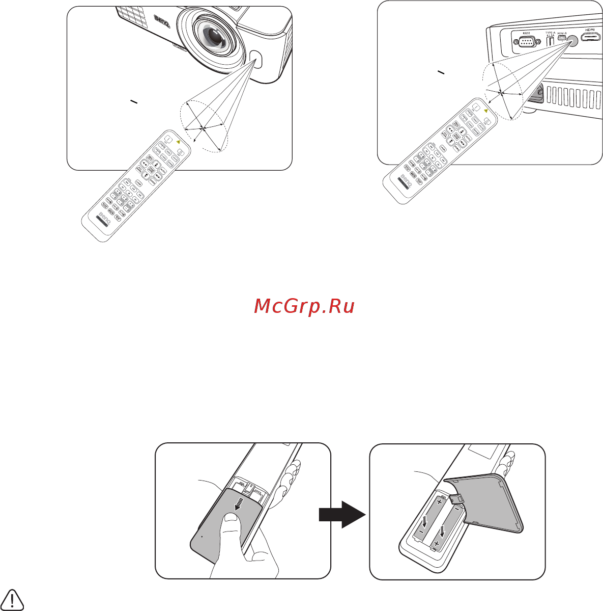 Benq MW632ST [13/61] Замена элементов питания пульта ду