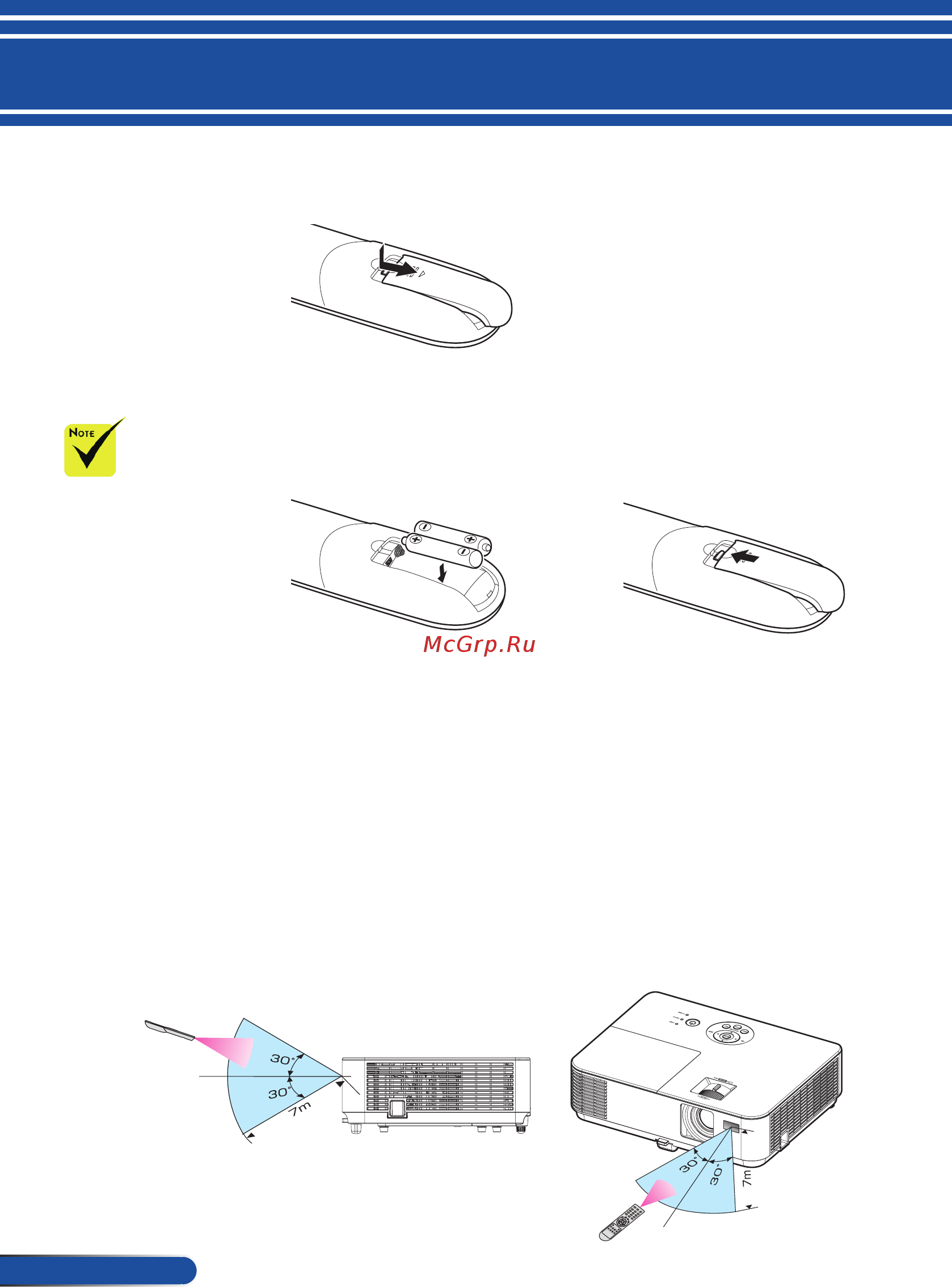 Nec NP-V302XG [21/110] Установка батарей