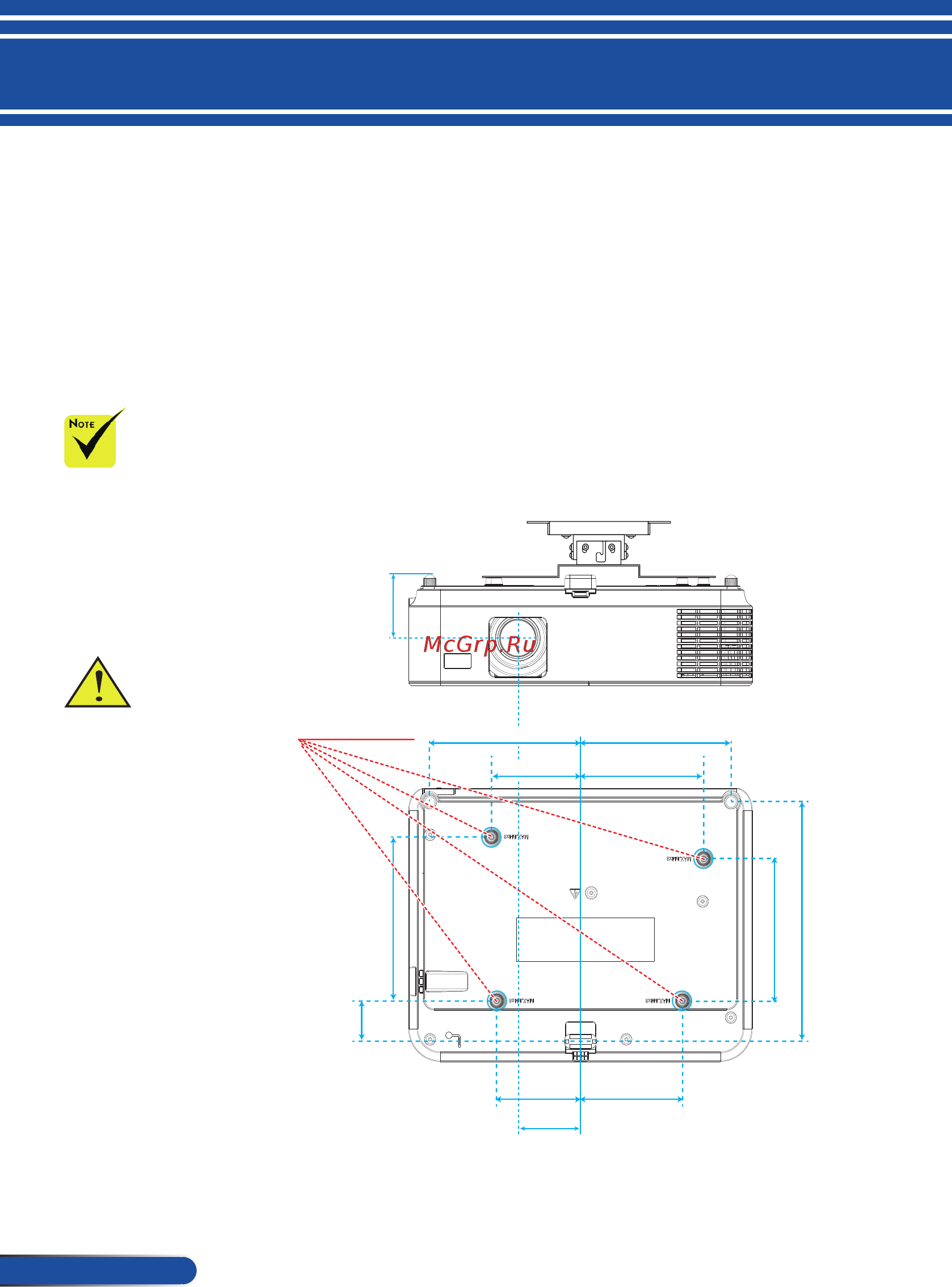 Nec NP-V302HG Белый [103/110] Монтаж на потолке