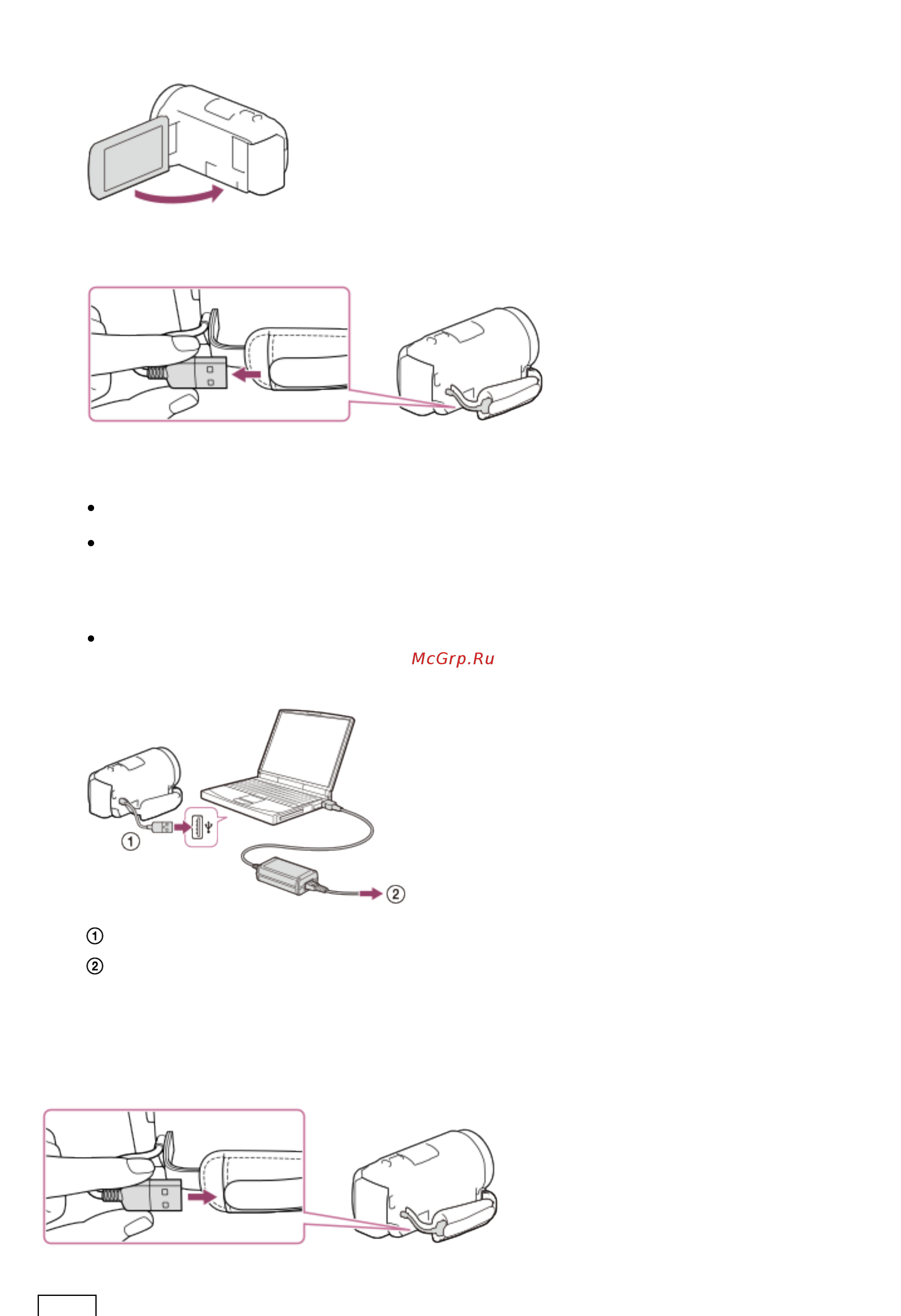 Sony HDR-CX625 [29/219] Хранение usb кабеля
