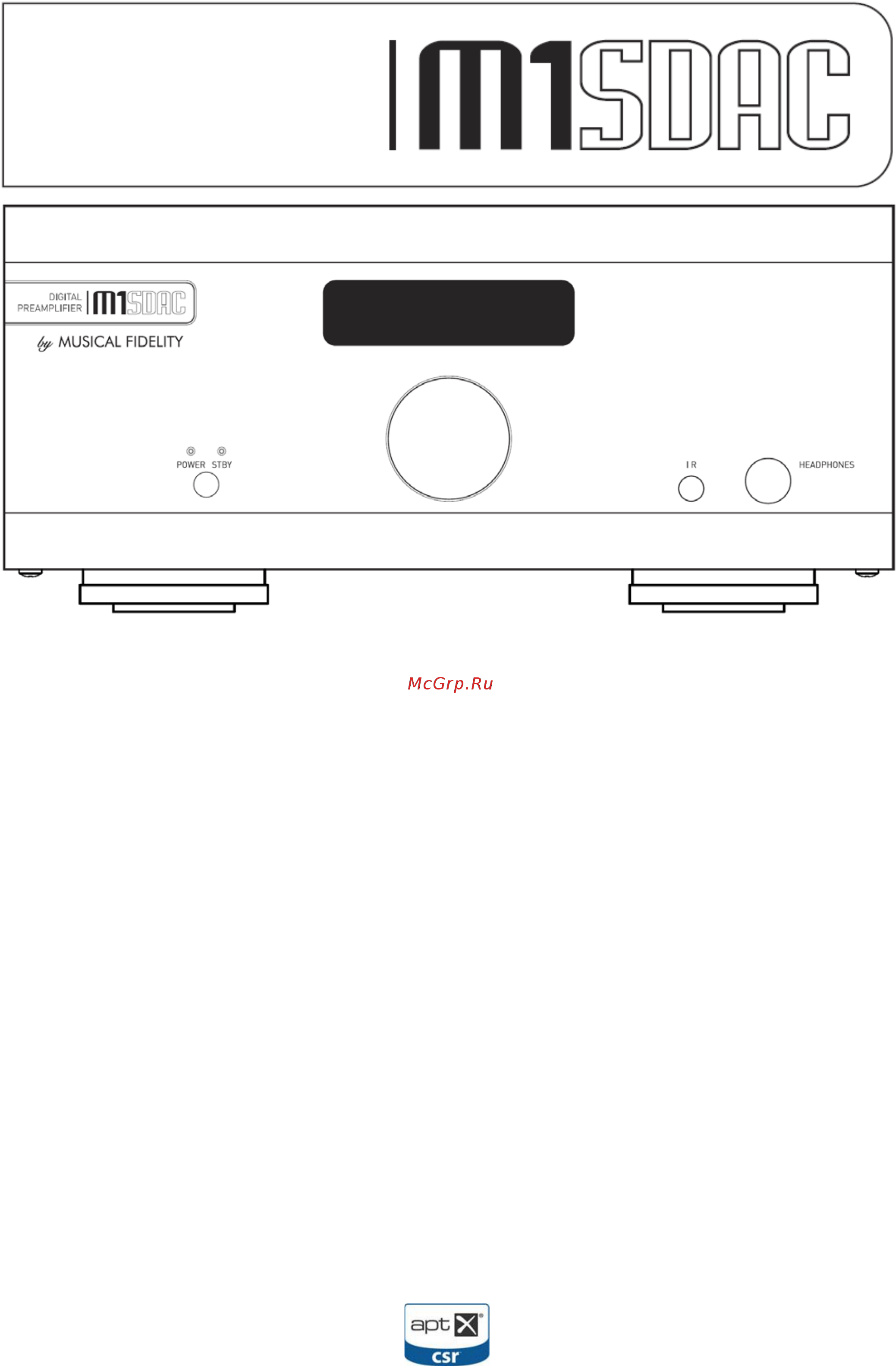 Musical Fidelity M1SDAC Black Инструкция по эксплуатации онлайн