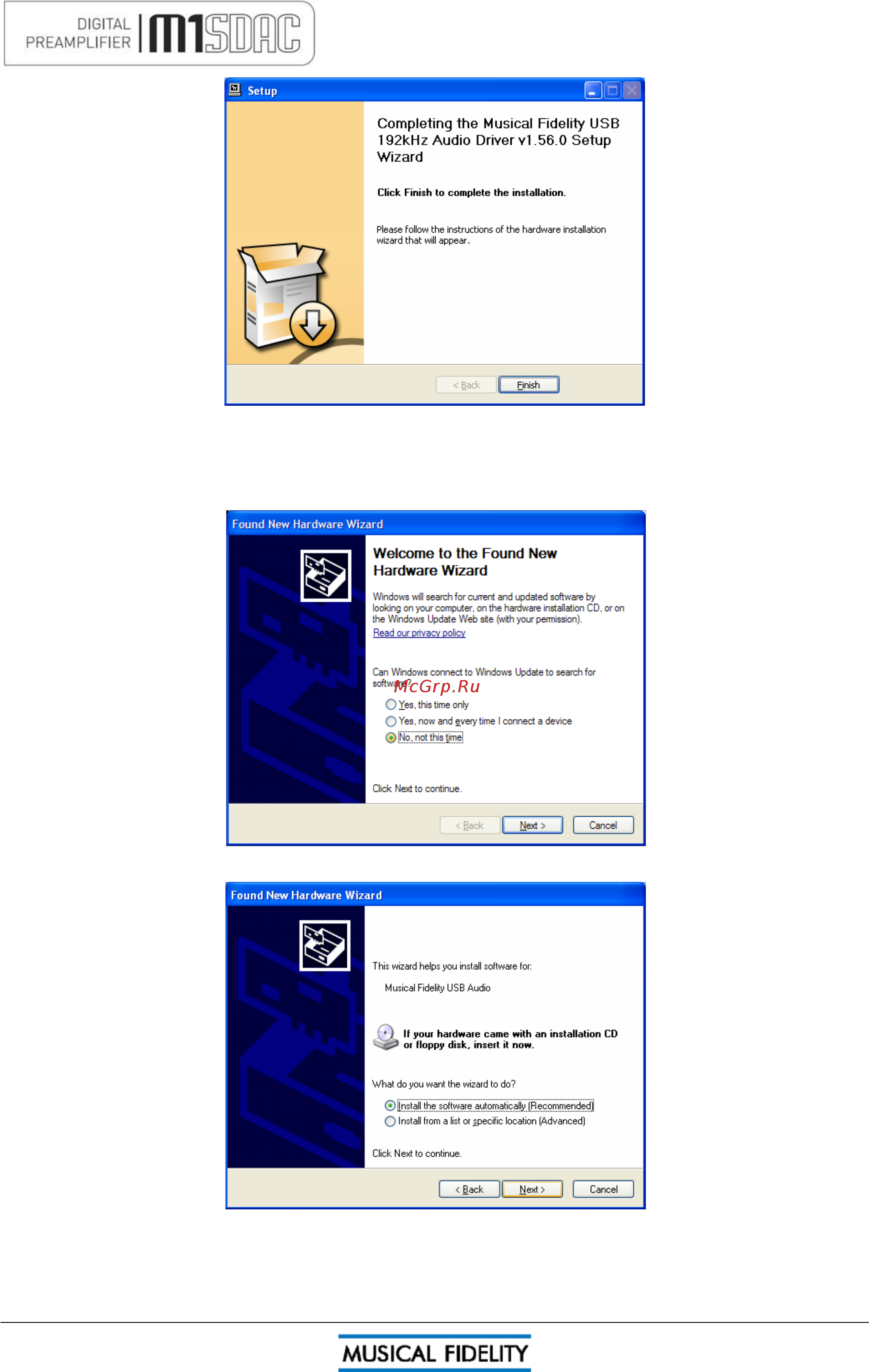 Musical Fidelity M1SDAC Silver [25/47] Установка драйвера windows xp