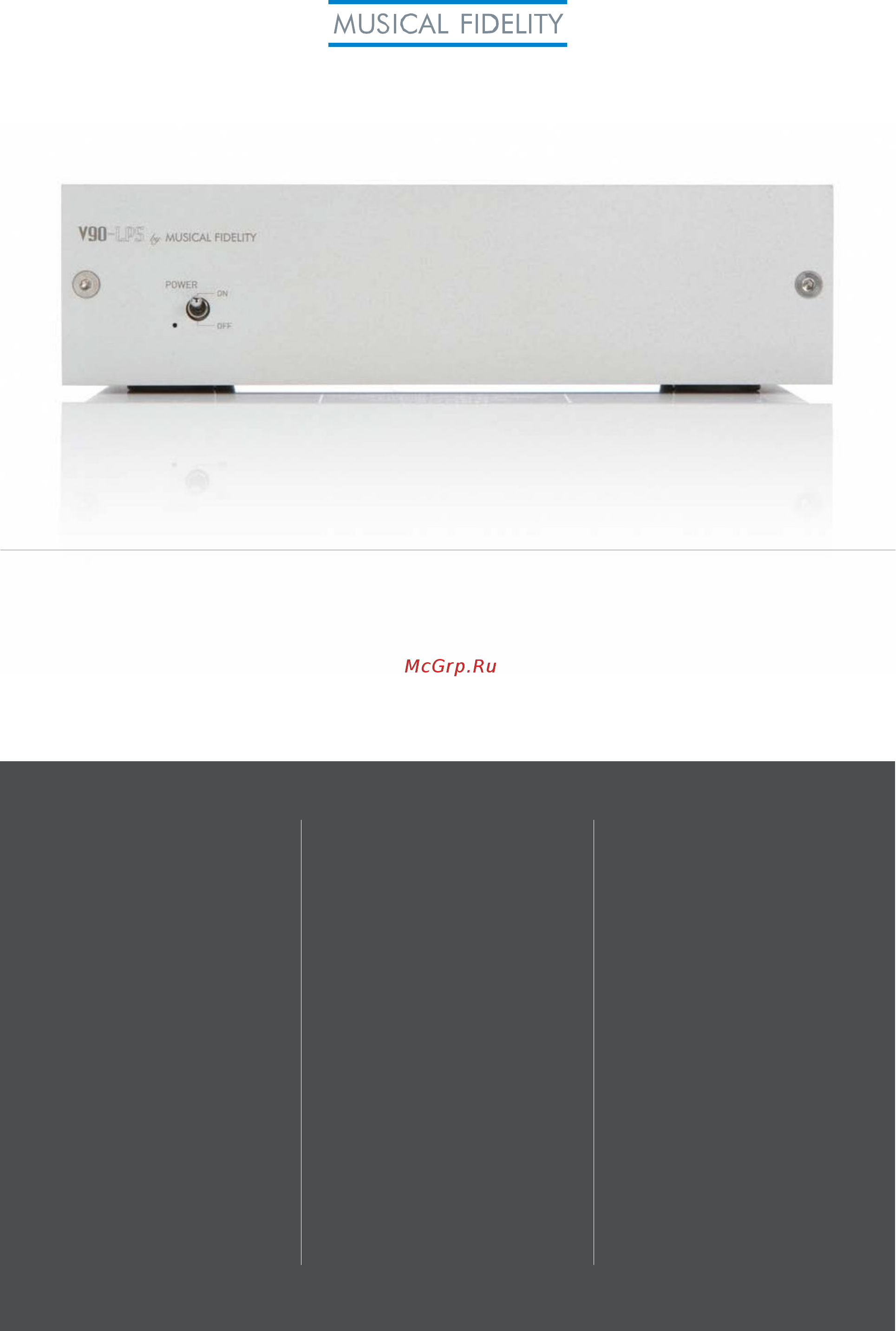 Musical Fidelity V90-LPS Инструкция по эксплуатации онлайн