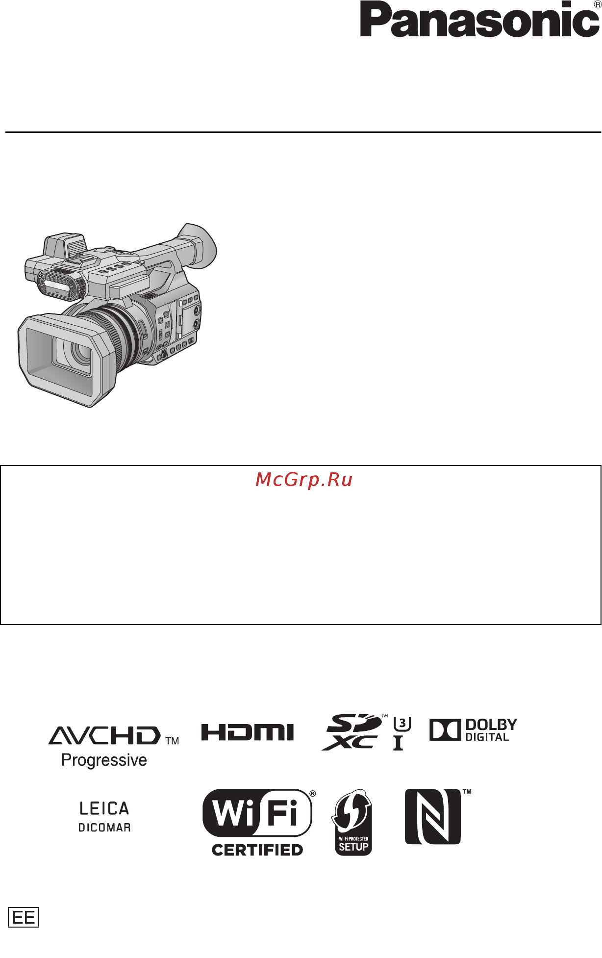 Panasonic HC-X1000EE Инструкция по эксплуатации онлайн