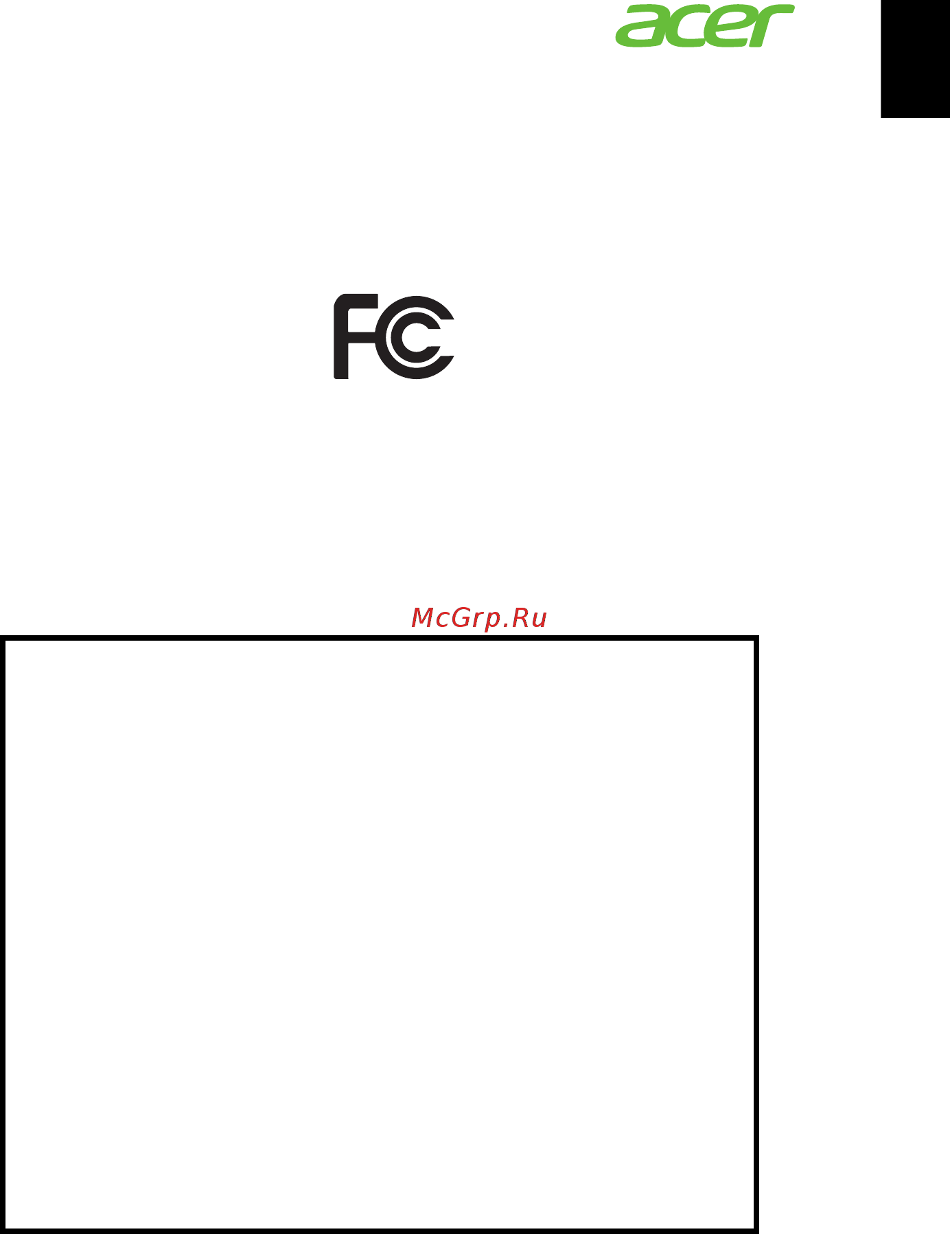 Acer P1525 MR.JMP11.001 Белый [81/81] Federal communications commission declaration of conformity