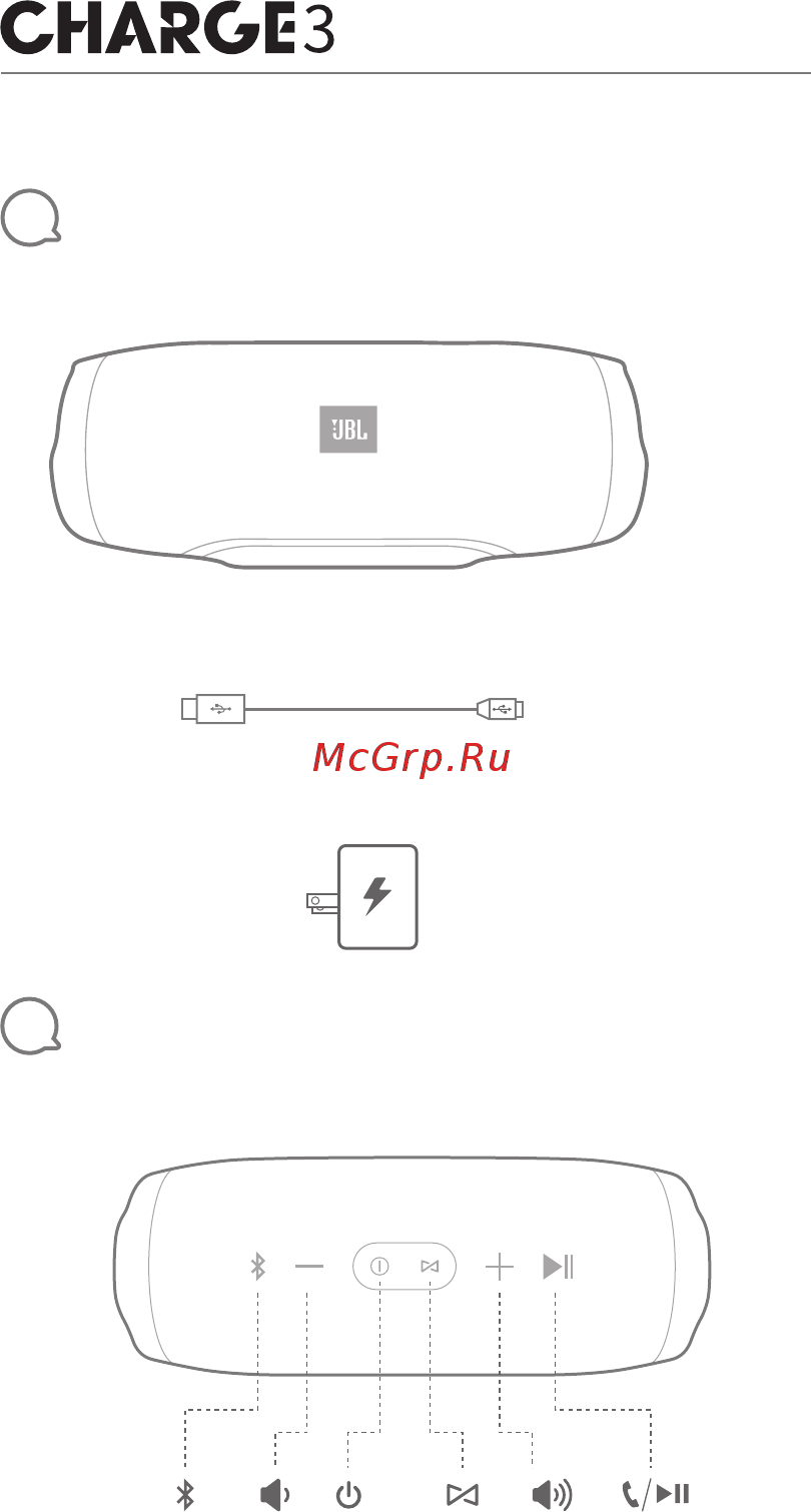 JBL Charge 3 Red ( Инструкция по эксплуатации онлайн [2/19] 228832
