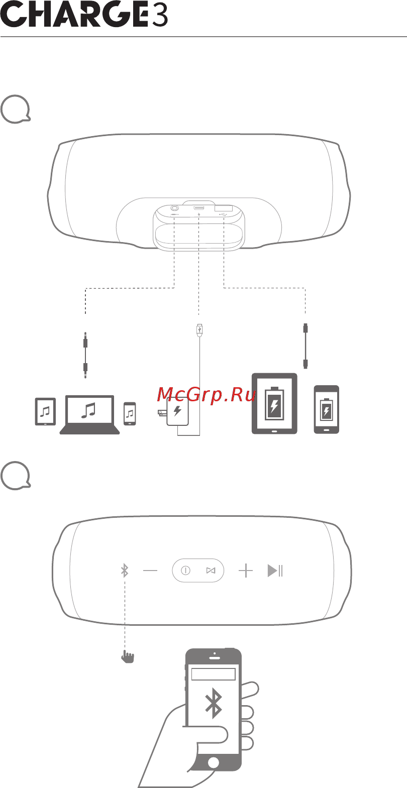 JBL Charge 3 Red ( Инструкция по эксплуатации онлайн [3/19] 228832