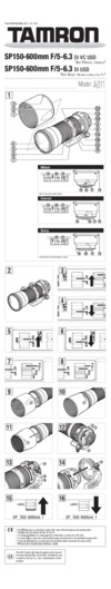 Tamron SP 150-600 мм F/5-6.3 Di VC USD Canon (A011E) Инструкция по эксплуатации