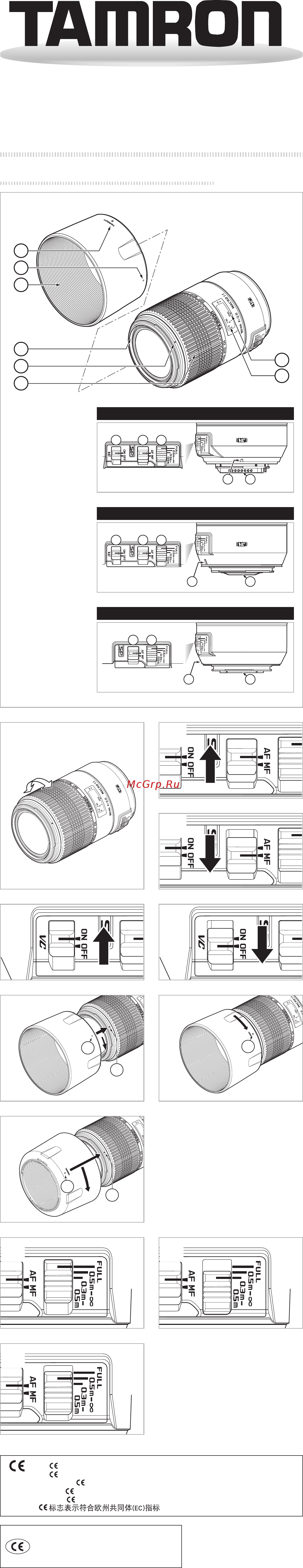Tamron SP AF90мм F/2.8 Di Макро VC USD Nikon (F004N) Инструкция по эксплуатации онлайн