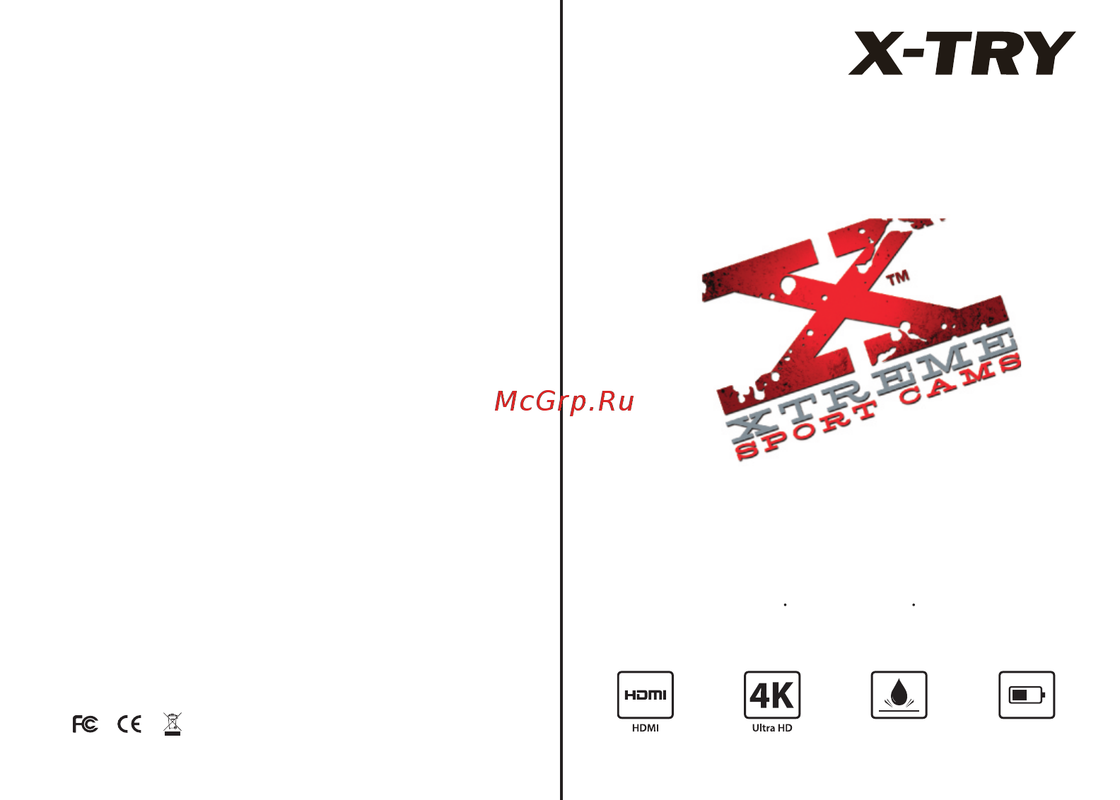 X-Try XTC220A UltraHD + Remote + аккумулятор Инструкция по эксплуатации онлайн
