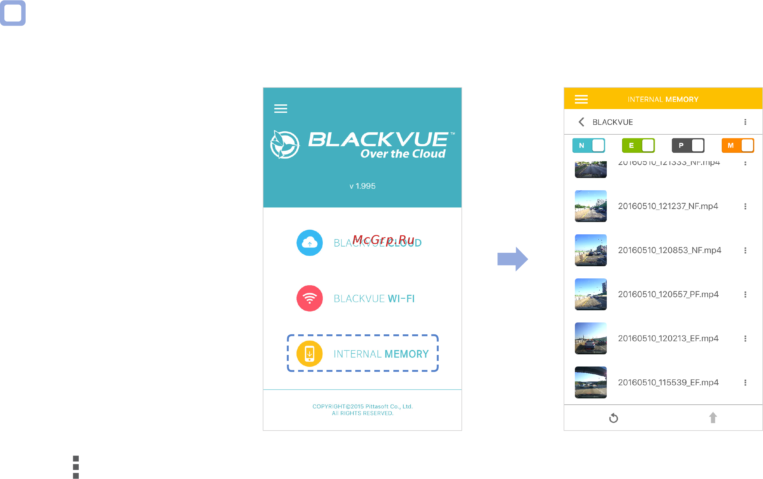 Blackvue GPS DR650S2 [26/99] Управление видеофайлами во внутренней памяти