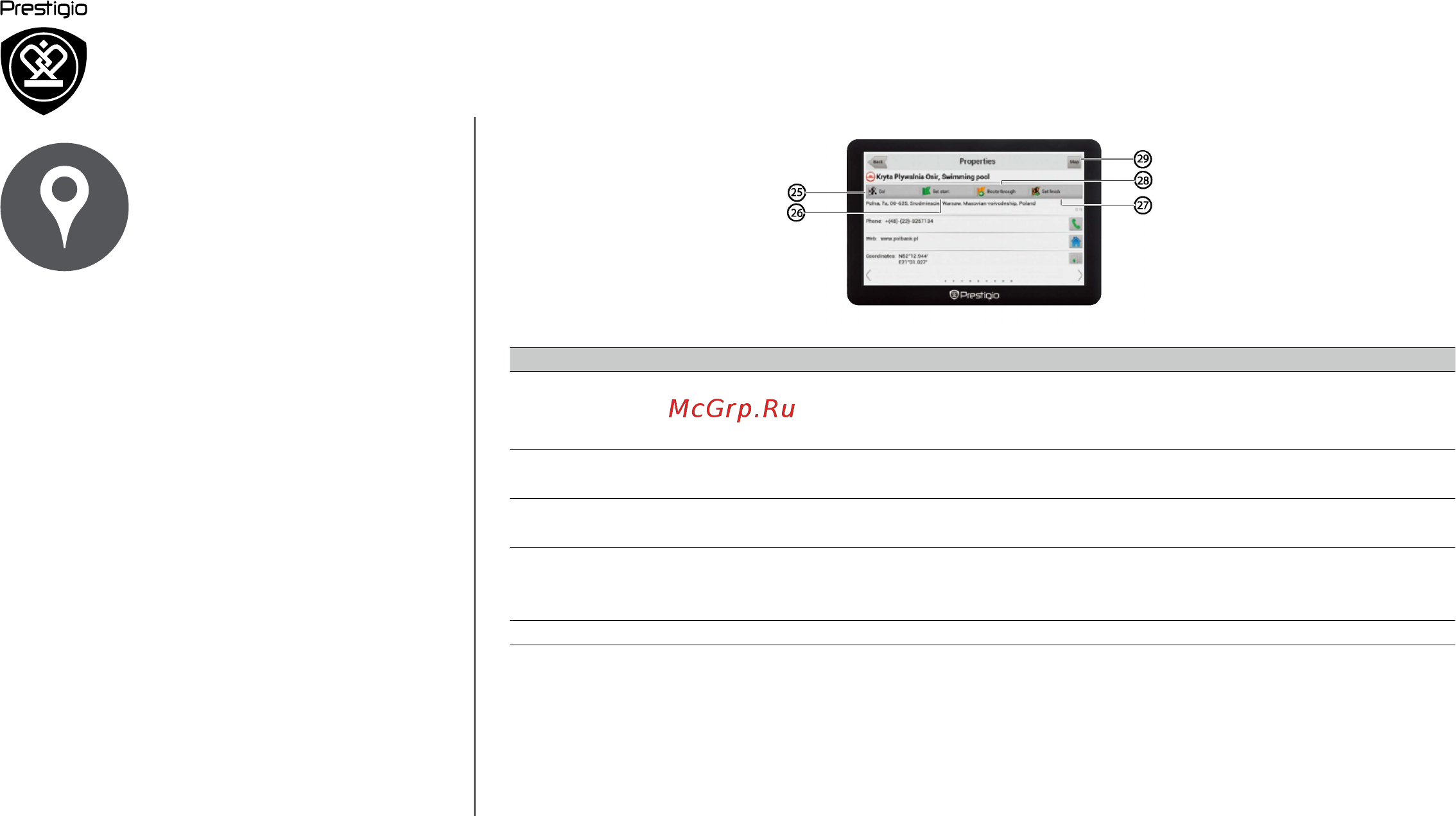 Prestigio 5u0022 4 Гб Навител PGPS5068CIS04GBNV [8/14] Интерфейс программы построение маршрута некоторые дополнительные функции