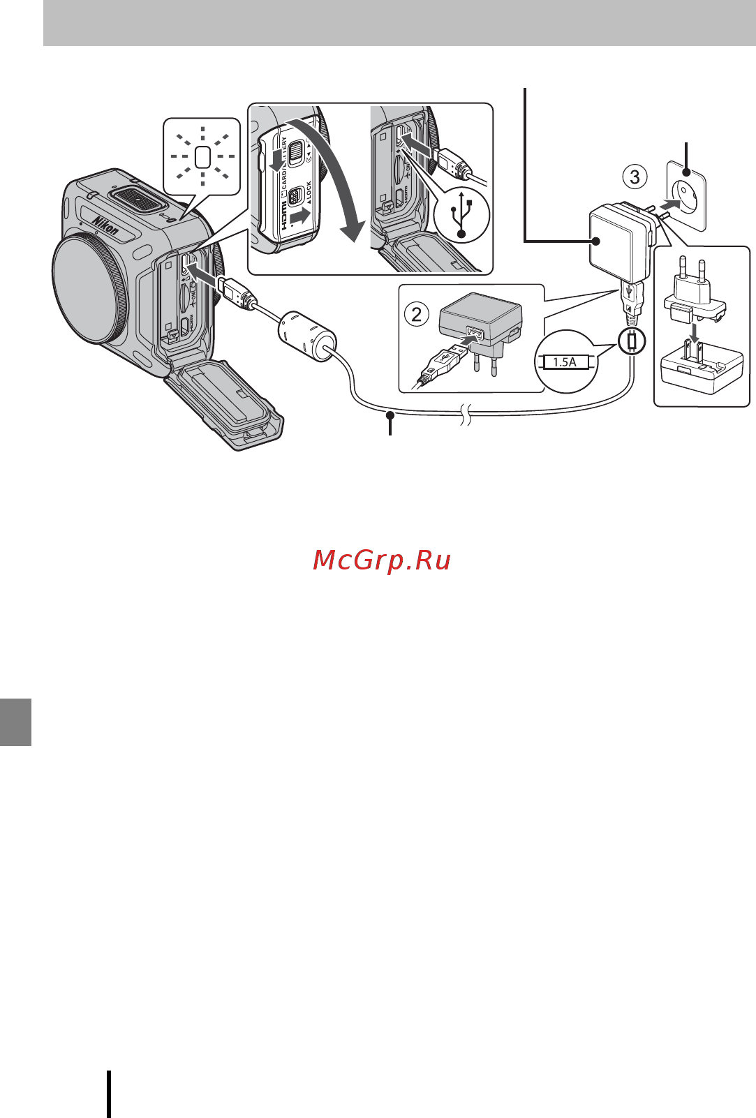 Nikon KeyMission 360 BK EU [18/60] Зарядка батареи