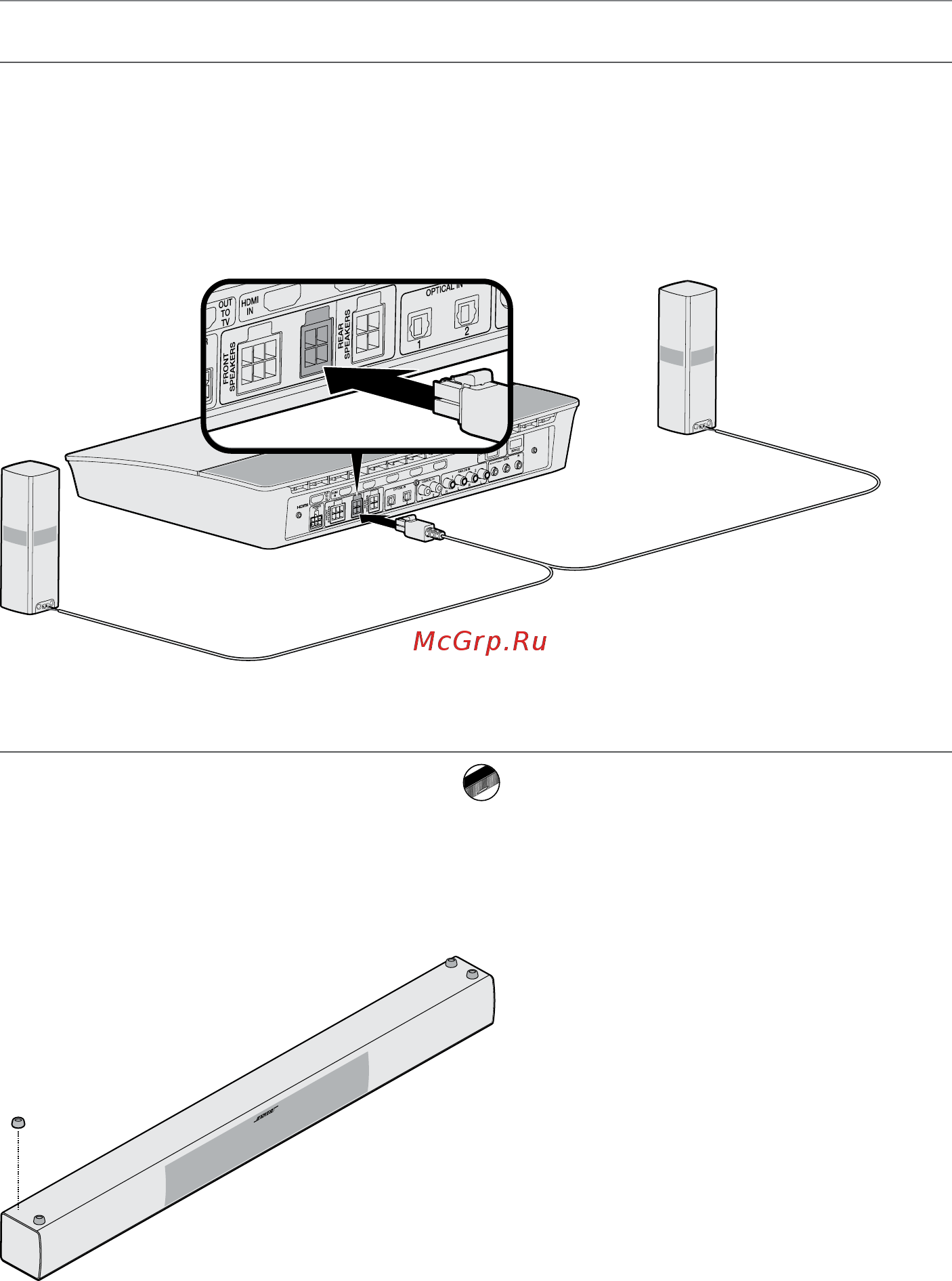 Bose Lifestyle 650 White [37/44] Крепление резиновых ножек к центральному громкоговорителю