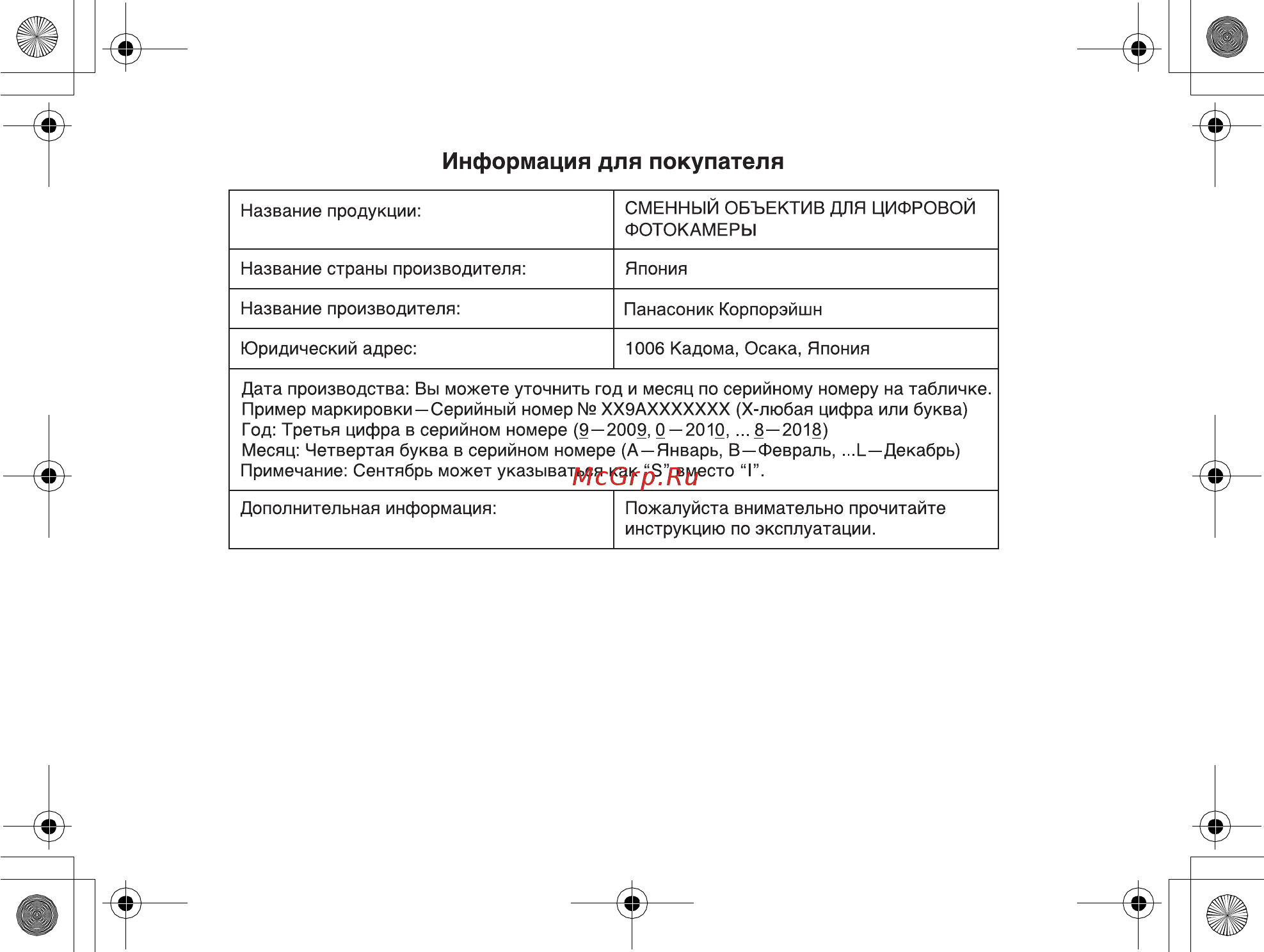 Panasonic H-H020AE-K Инструкция по эксплуатации онлайн [12/13] 229651