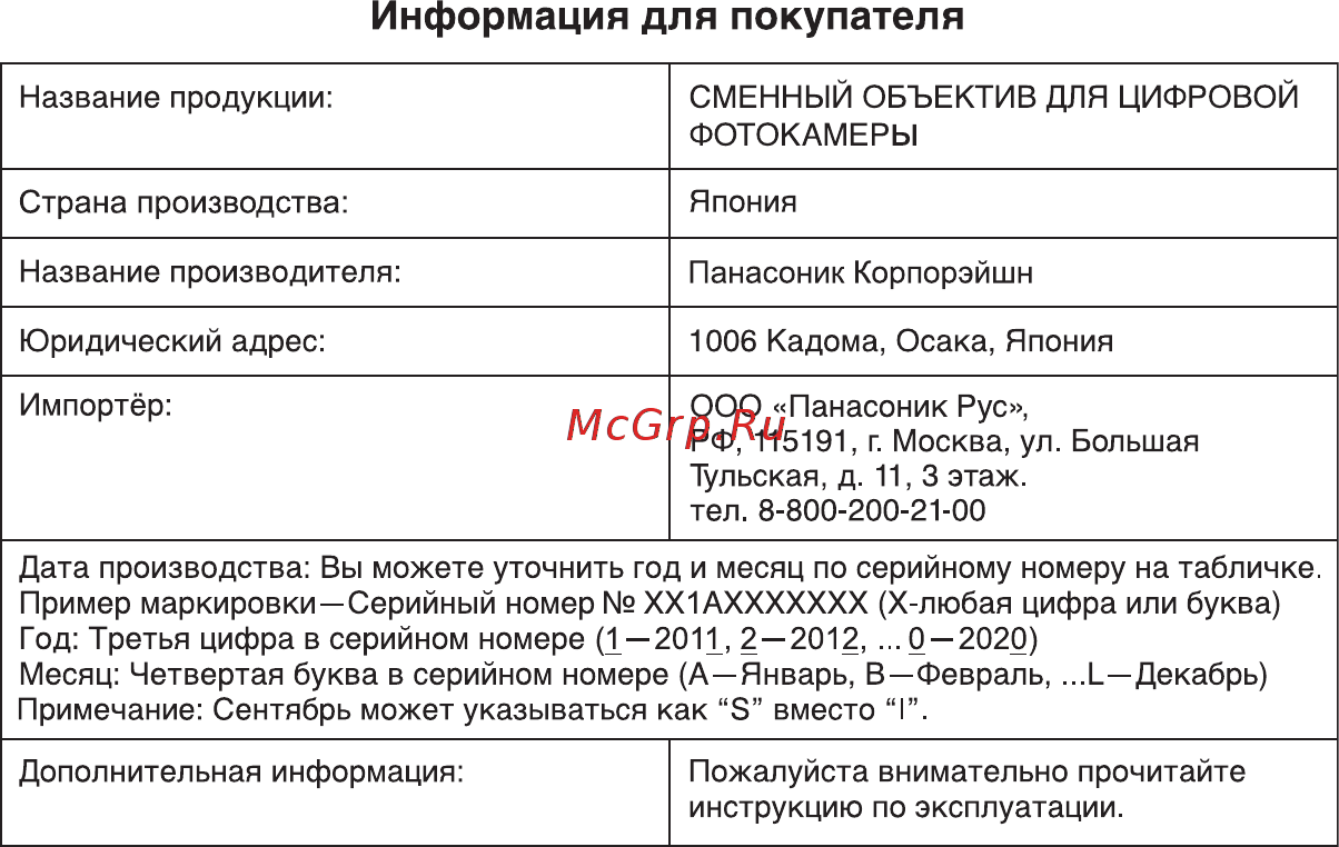 Panasonic H-RS100400E Инструкция по эксплуатации онлайн [12/12] 229660