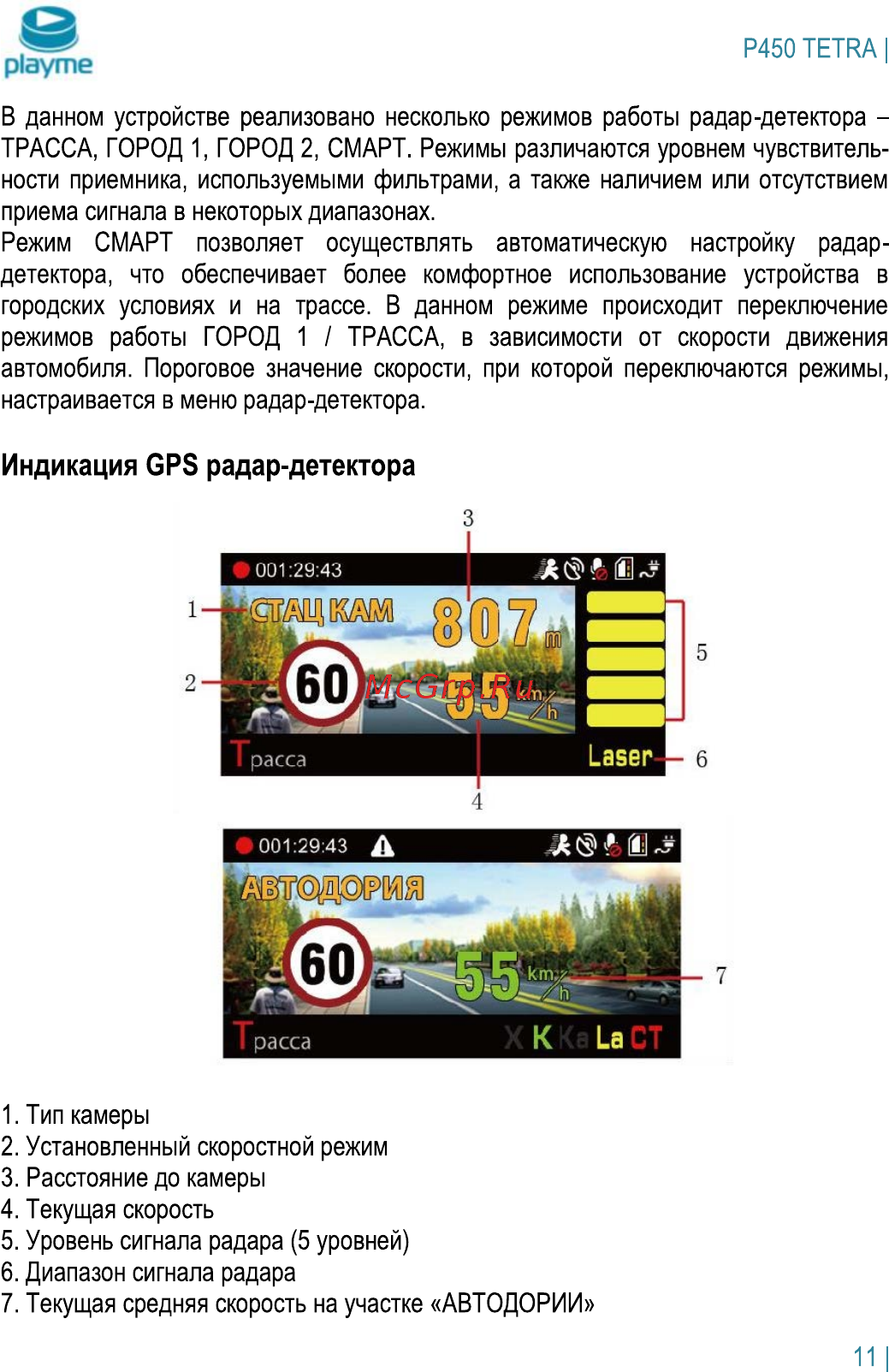 Playme Радар детектор, GPS P450 [12/24] Р ауте