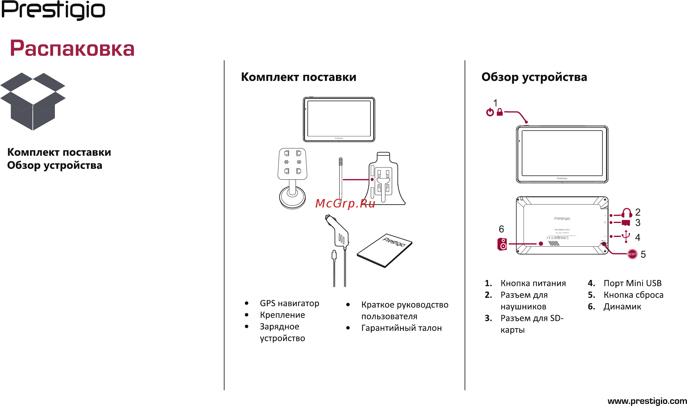 Prestigio 7u0022 4 Гб Навител [2/14] Меню