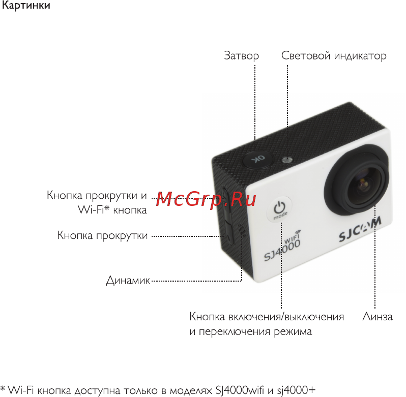 SJCAM SJ4000 Blue Инструкция по эксплуатации онлайн [5/12] 293255
